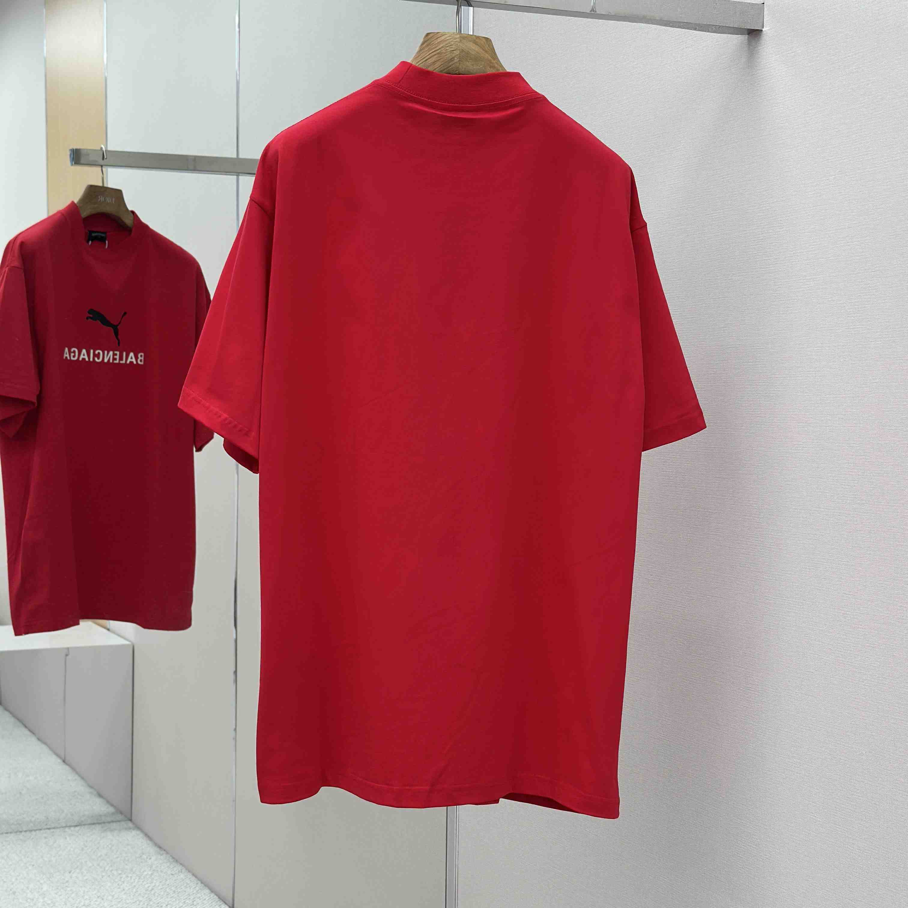 Balenciaga I PUMA Oversized T-Shirt in Red Dry Jersey - DopestKickz
