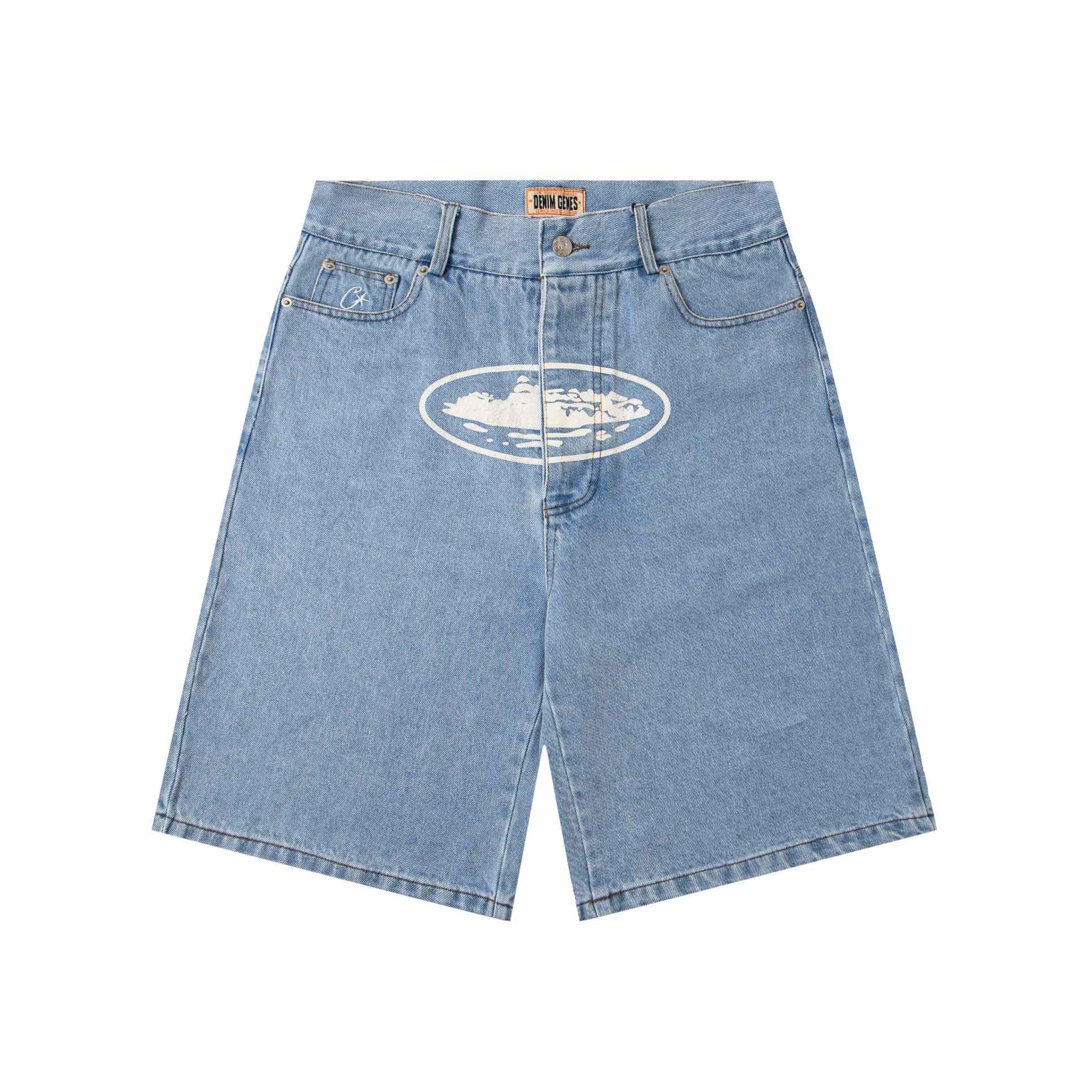 Corteiz Alcatraz Baggy Denim Shorts - DopestKickz