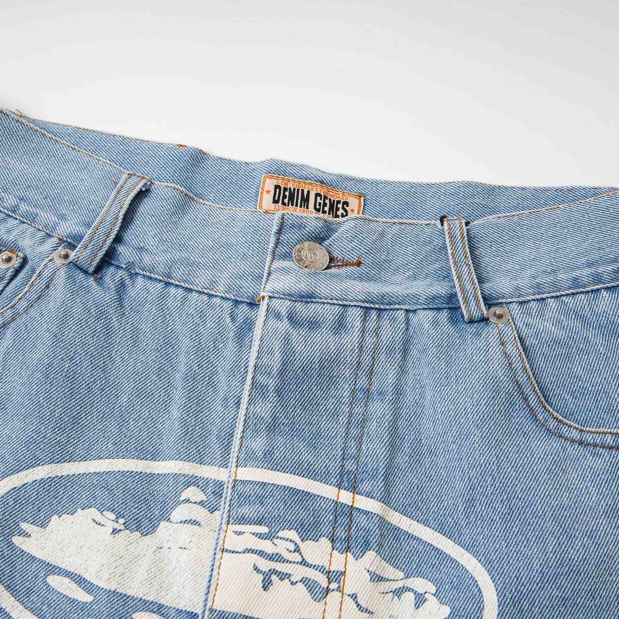 Corteiz Alcatraz Baggy Denim Shorts - DopestKickz