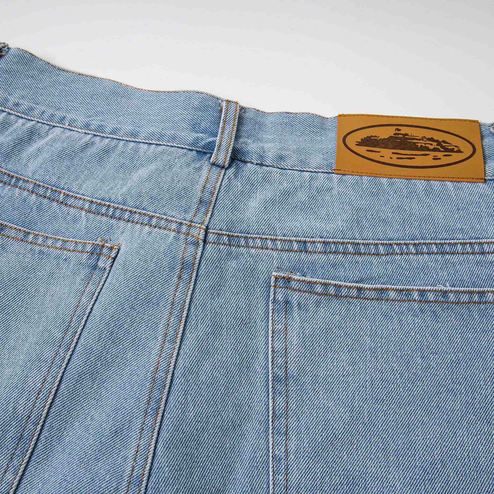 Corteiz Alcatraz Baggy Denim Shorts - DopestKickz