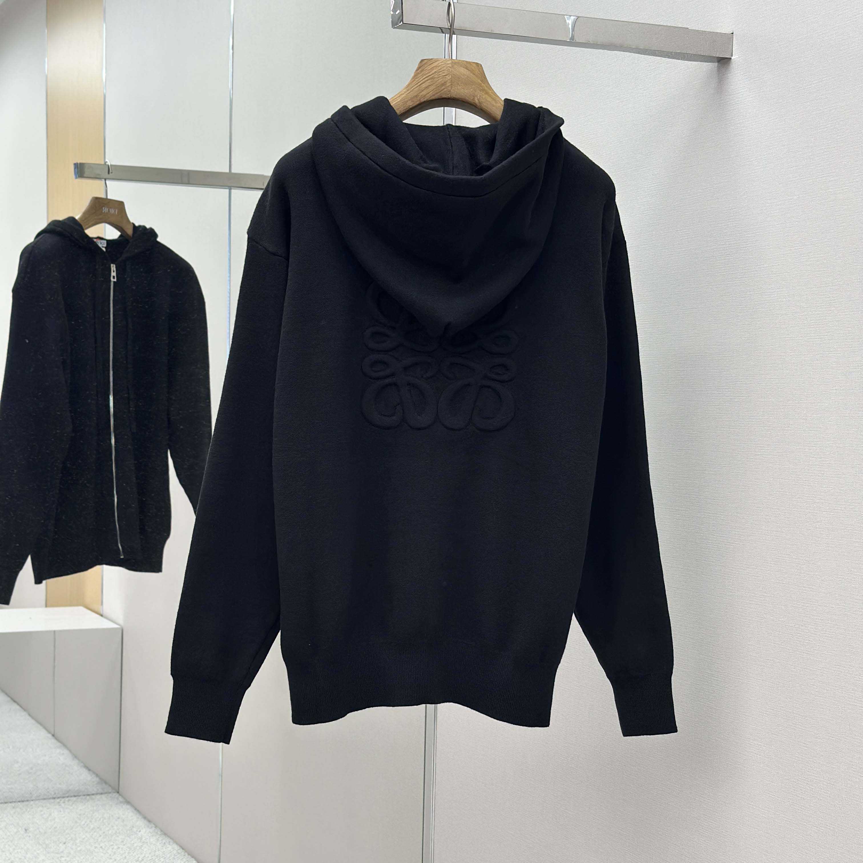 Loewe Anagram Zip-up Hoodie In Wool - DopestKickz
