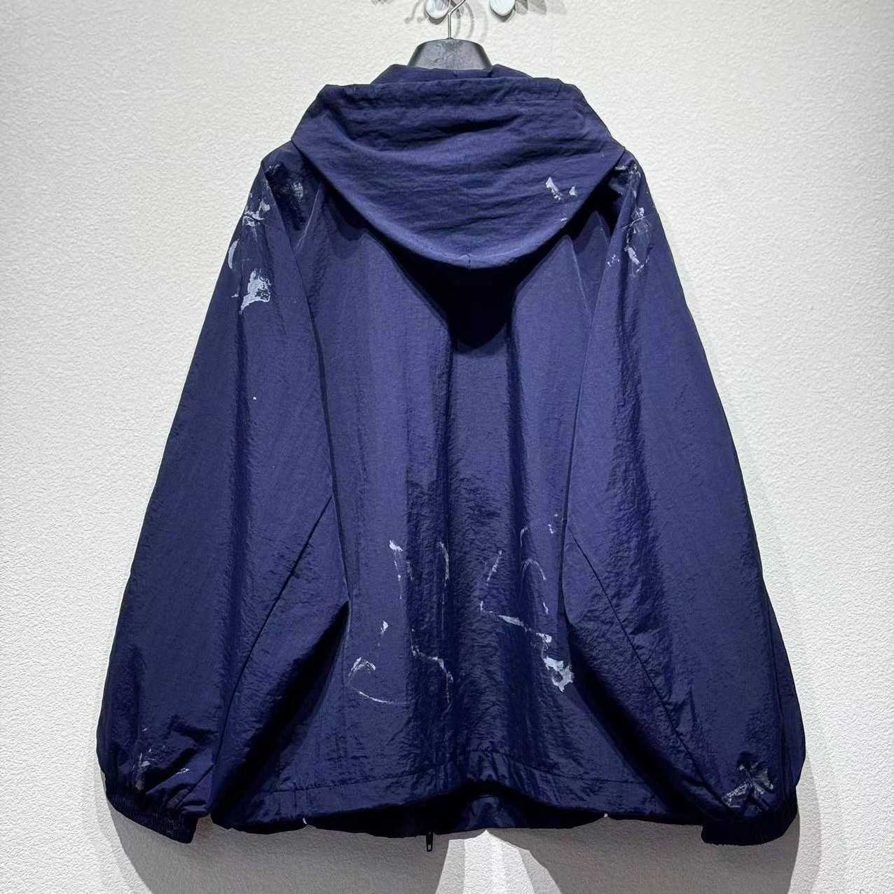 Balenciaga Painter Tracksuit Jacket In Navy Techno Poplin - DopestKickz