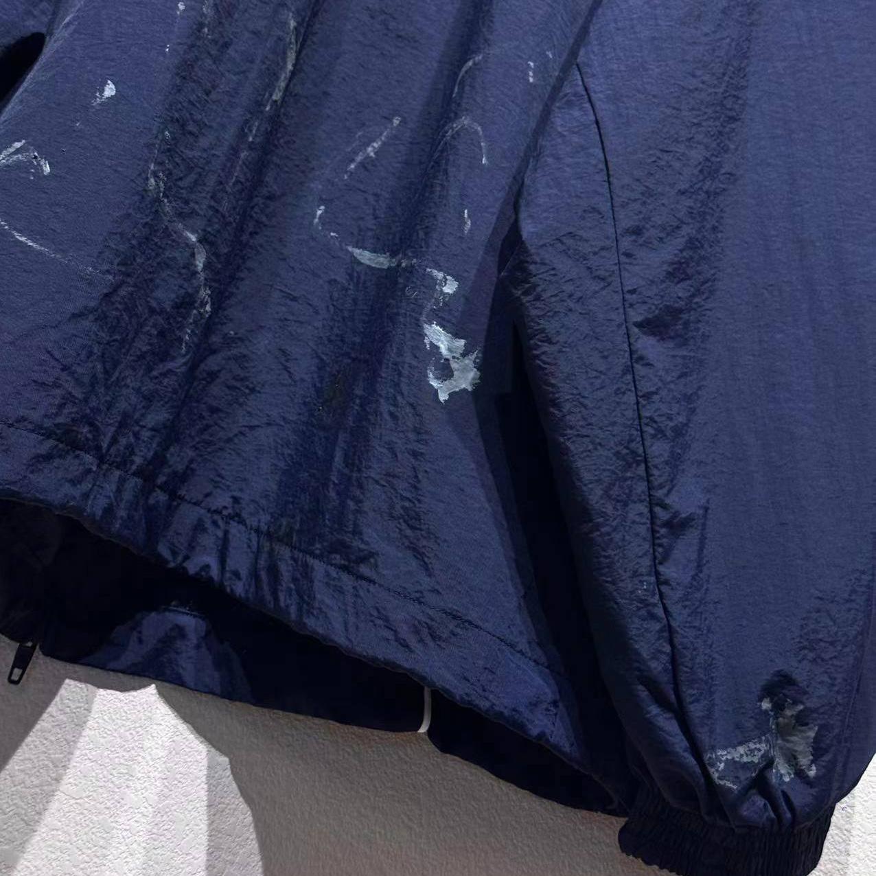 Balenciaga Painter Tracksuit Jacket In Navy Techno Poplin - DopestKickz