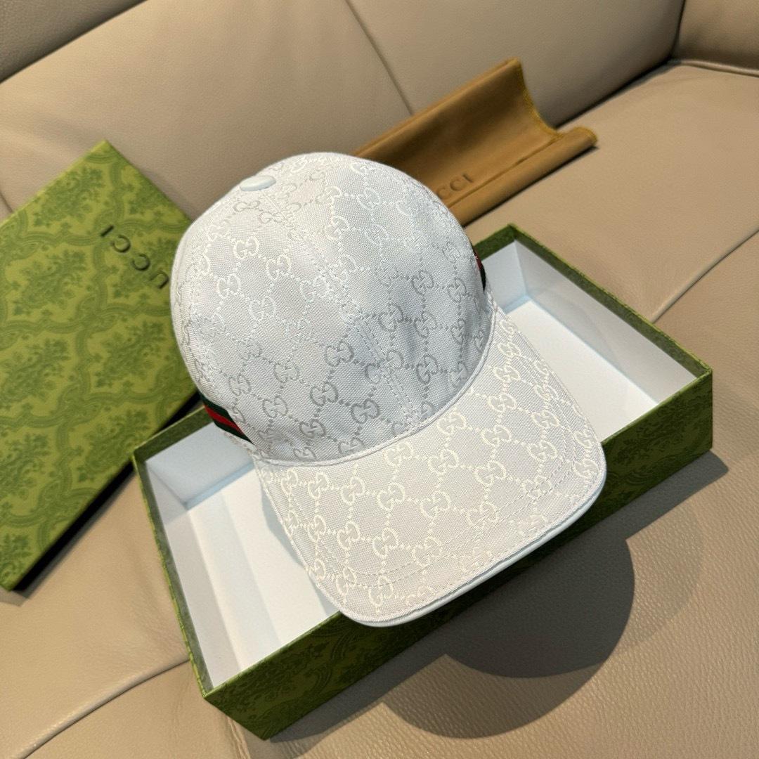 Gucci Original GG Canvas Baseball Hat With Web - DopestKickz