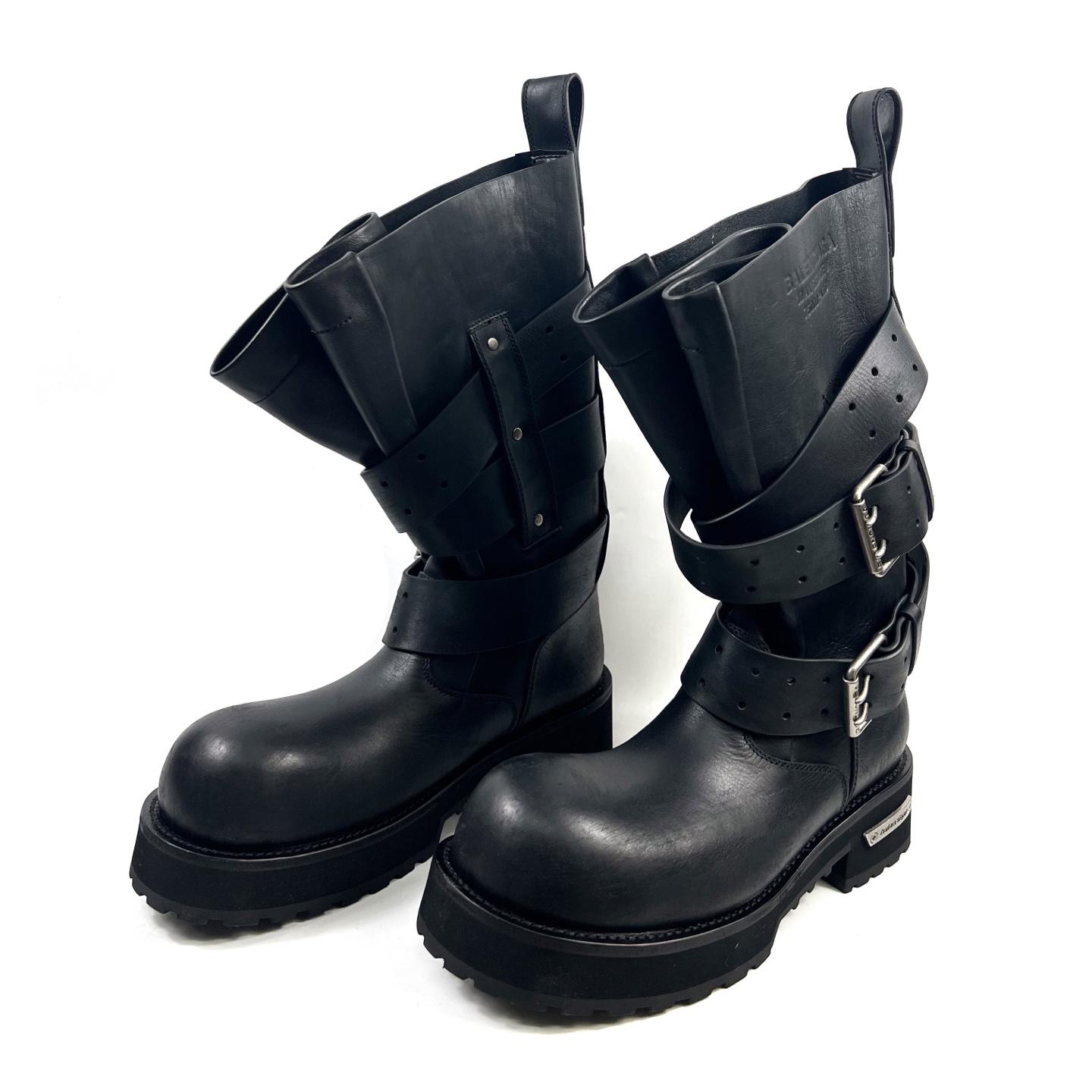 Balenciaga Venom High Boot In Black Calfskin - DopestKickz