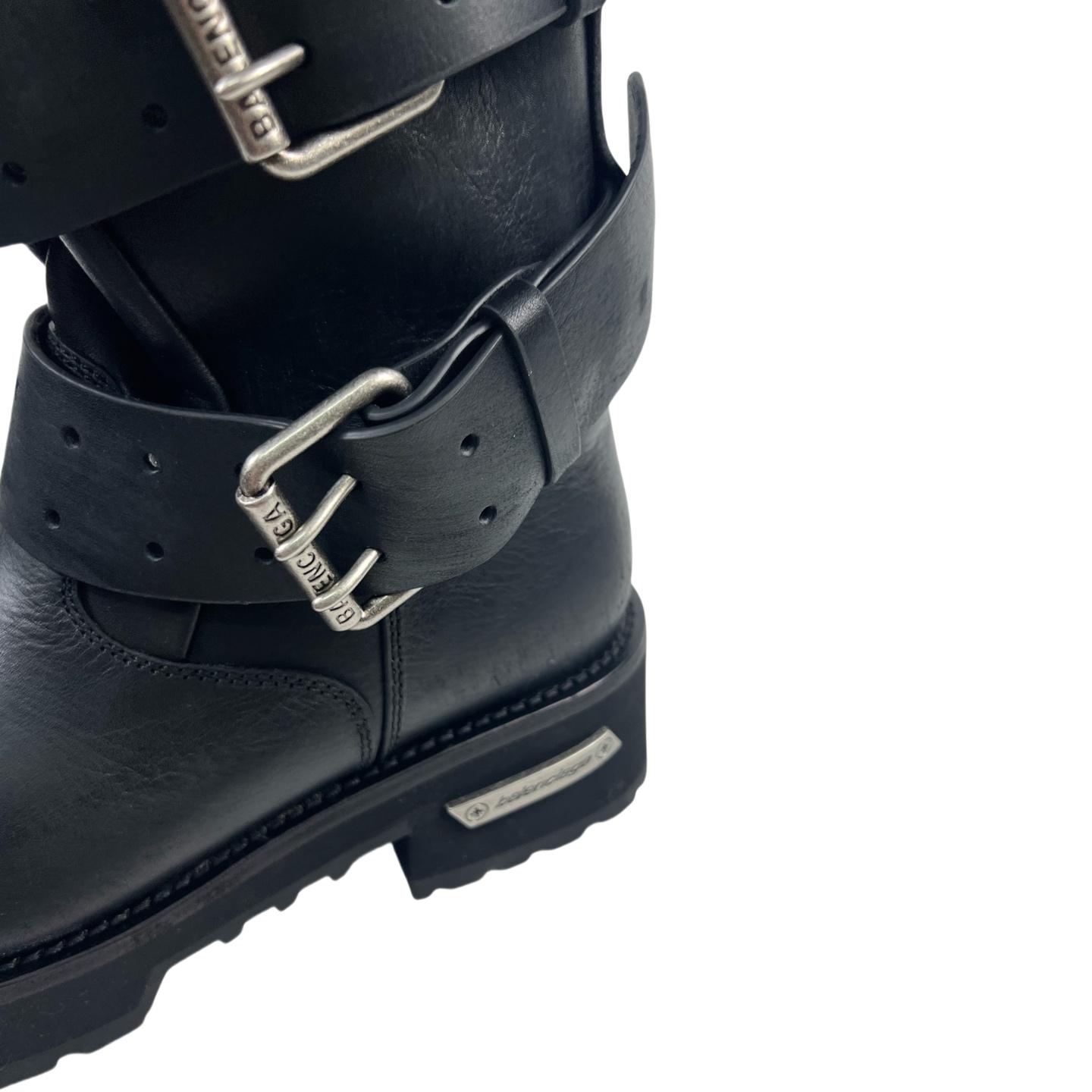 Balenciaga Venom High Boot In Black Calfskin - DopestKickz