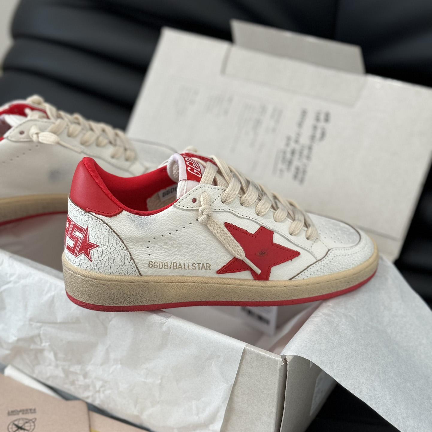 Golden Goose Ball Star 'White Red'  - DopestKickz