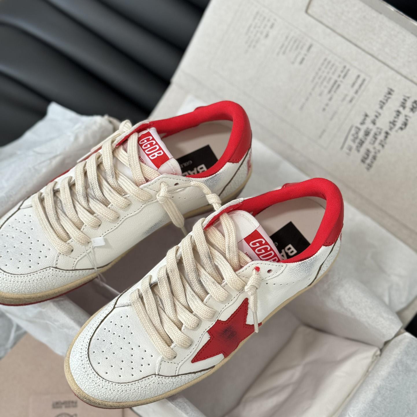 Golden Goose Ball Star 'White Red'  - DopestKickz