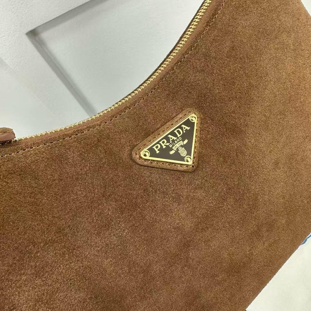 Prada Aimée Medium Suede Shoulder Bag - DopestKickz
