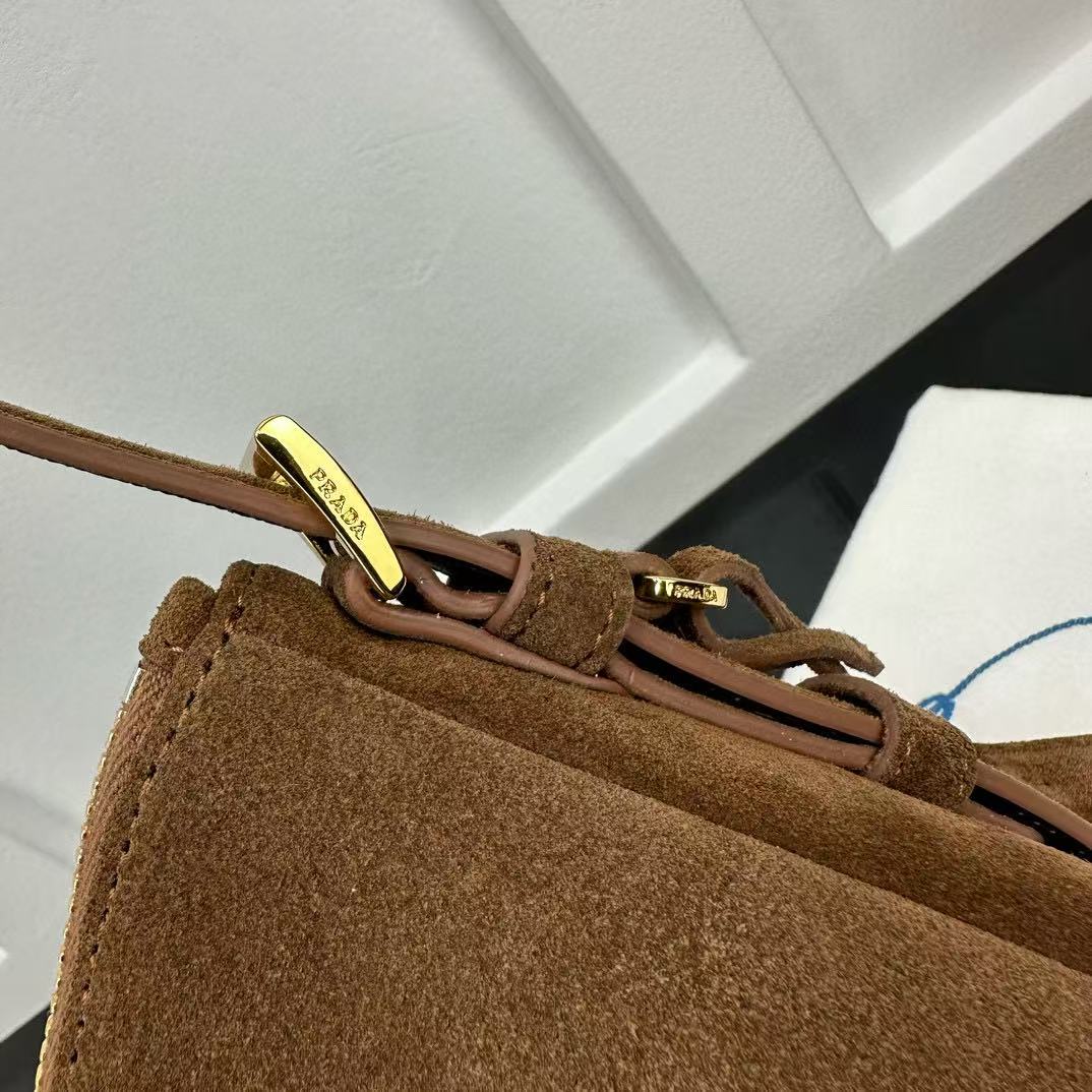 Prada Aimée Medium Suede Shoulder Bag - DopestKickz