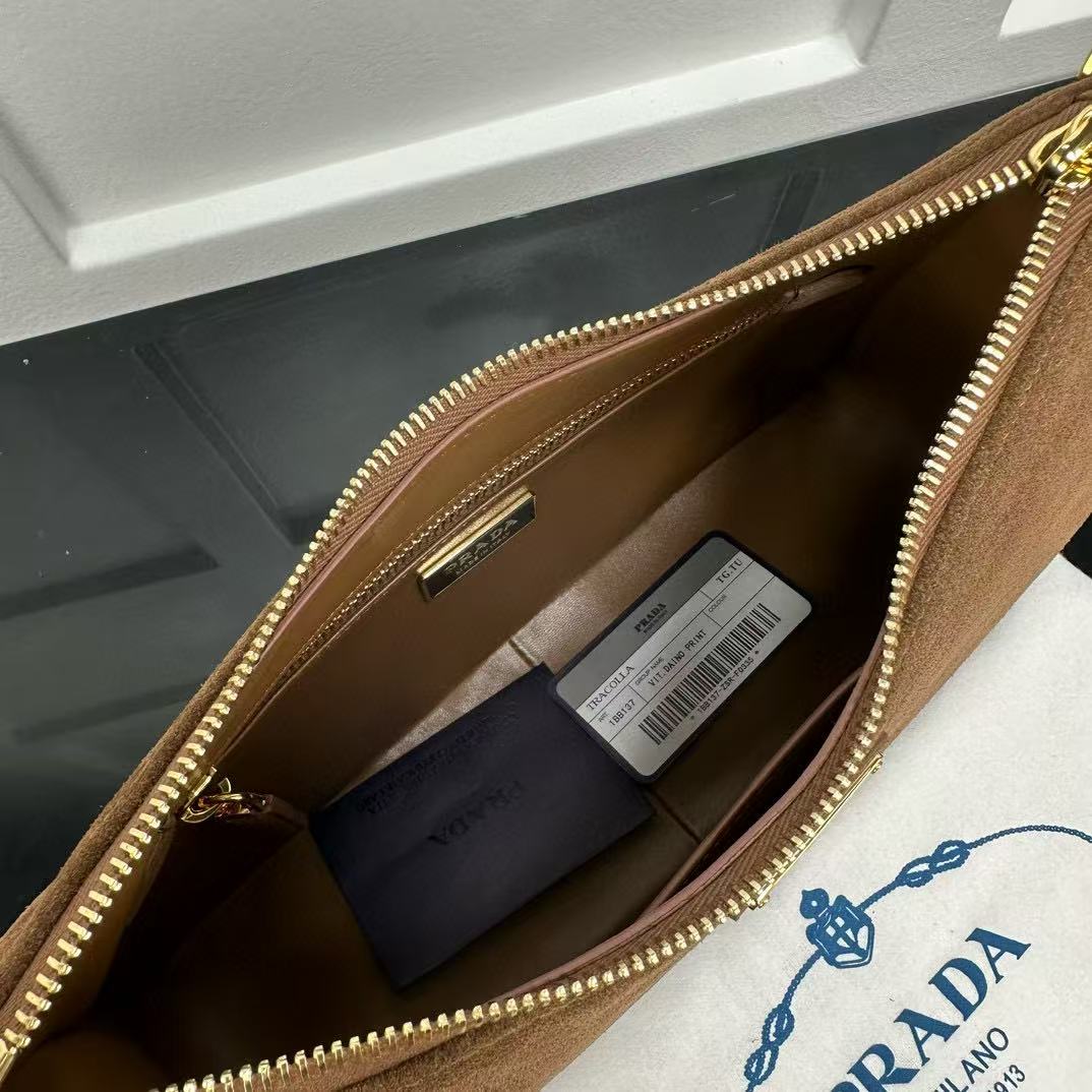 Prada Aimée Medium Suede Shoulder Bag - DopestKickz