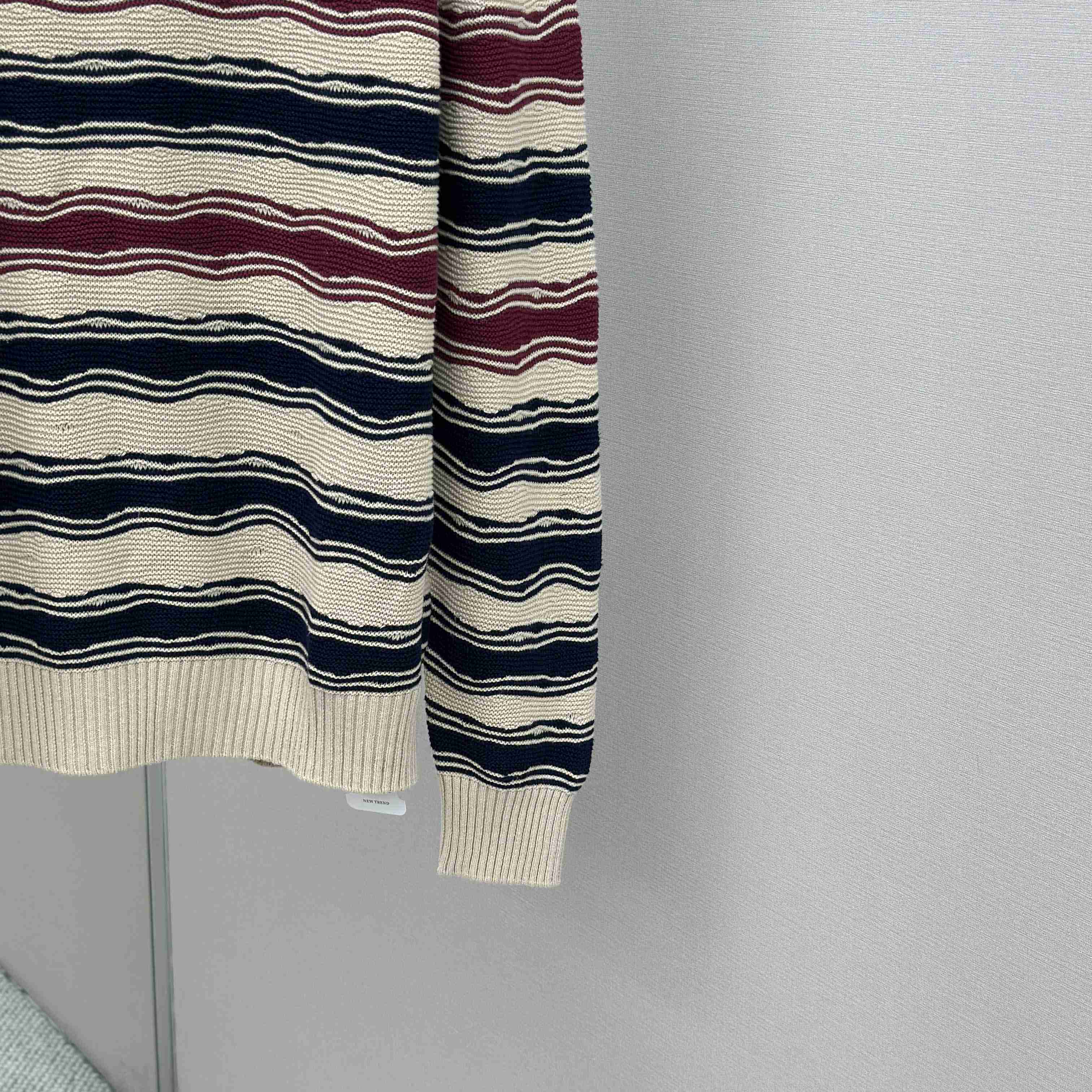 Bottega Veneta Men's Red Distorted Stripe Linen & Cotton Sweater  - DopestKickz