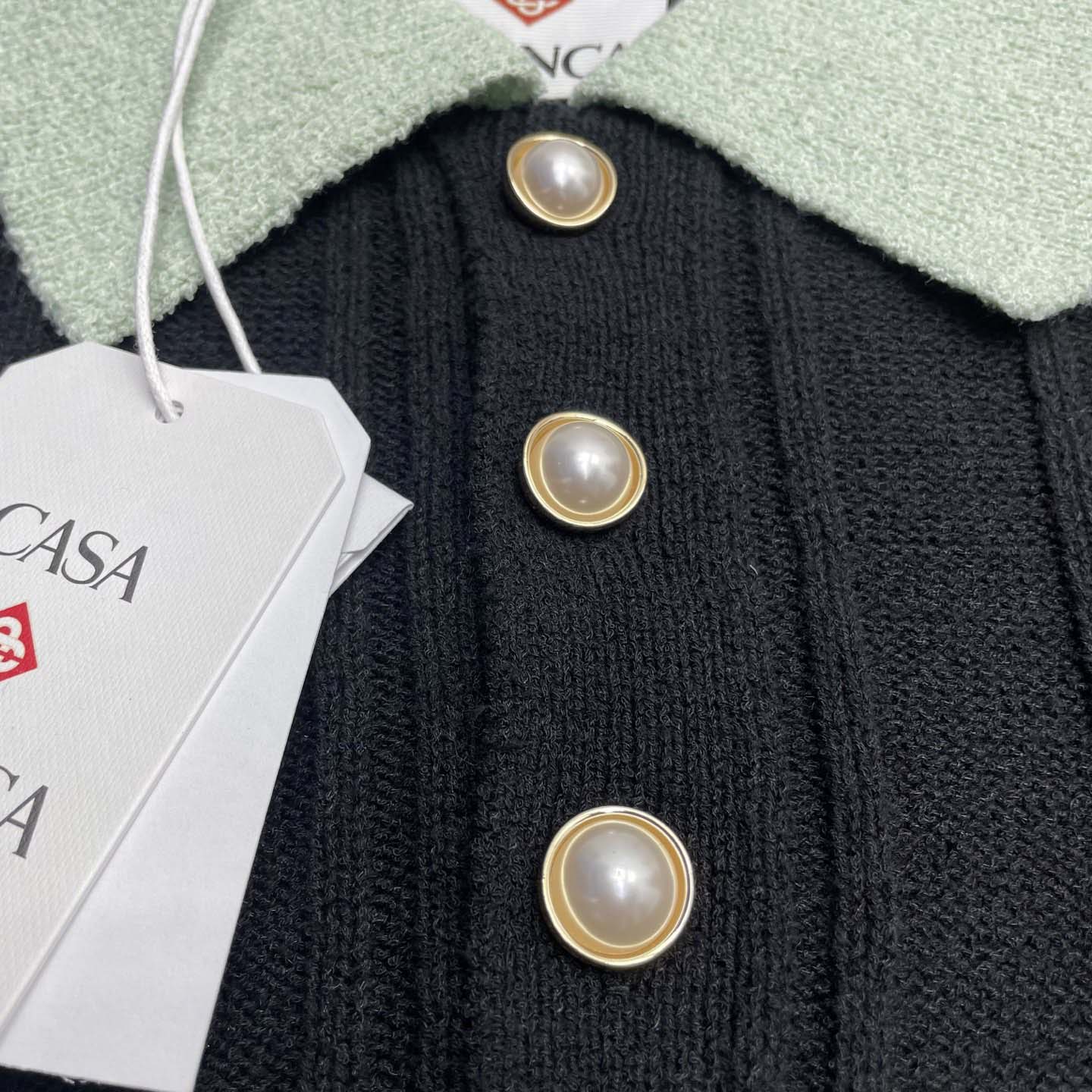 Casablanca Boucle Long Sleeve Polo Shirt     D0101 - DopestKickz