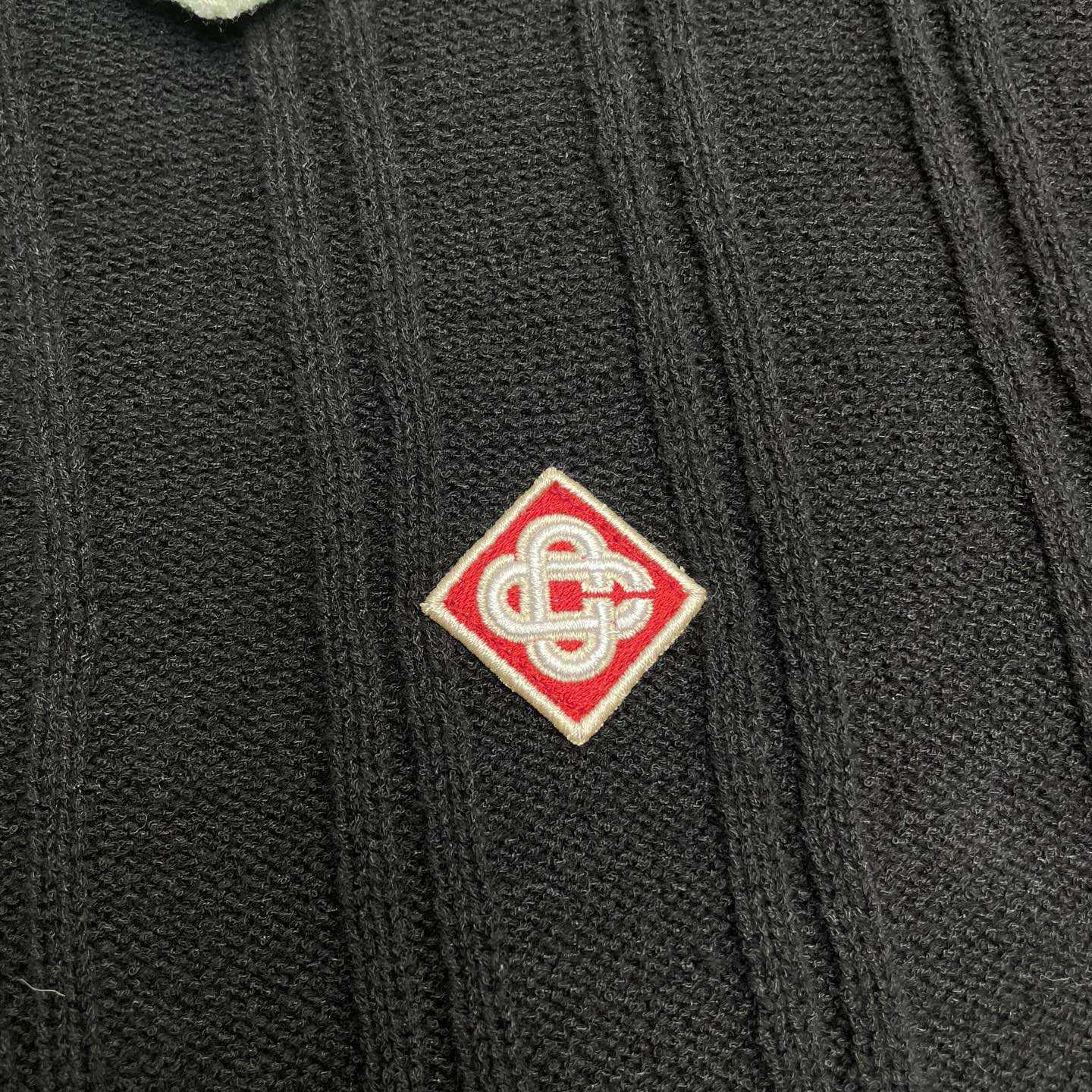 Casablanca Boucle Long Sleeve Polo Shirt     D0101 - DopestKickz