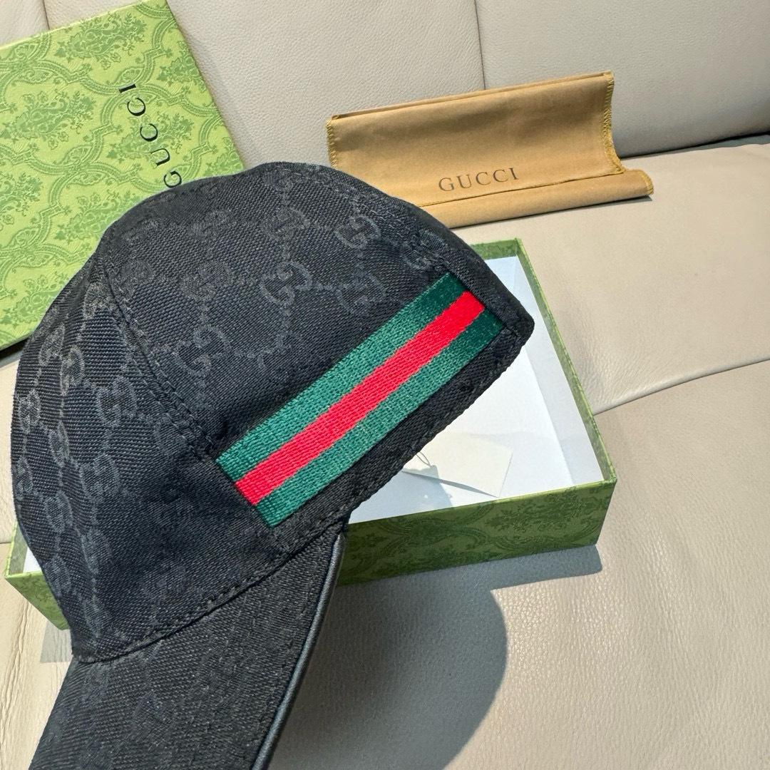 Gucci Original GG Canvas Baseball Hat With Web - DopestKickz