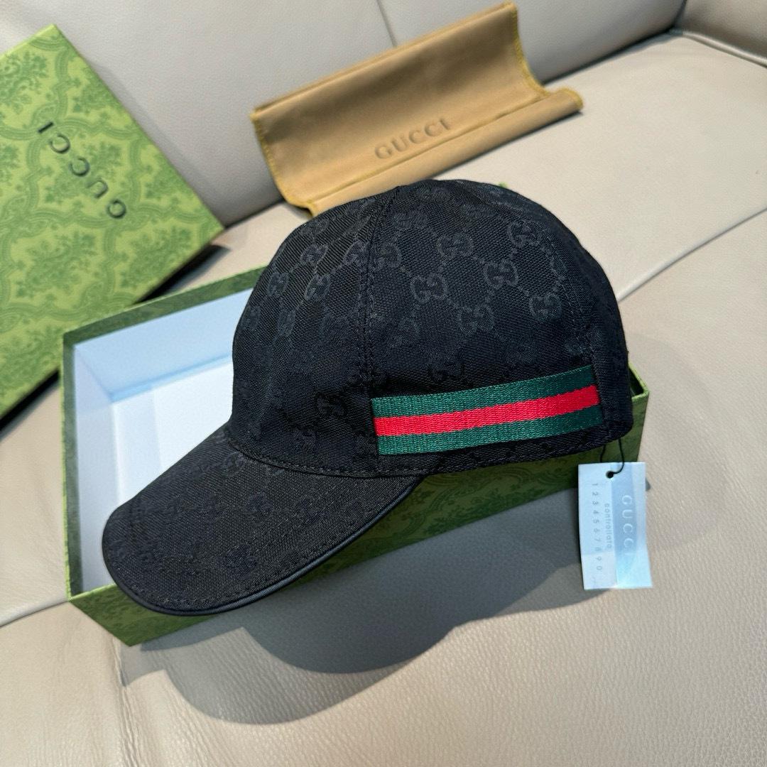Gucci Original GG Canvas Baseball Hat With Web - DopestKickz