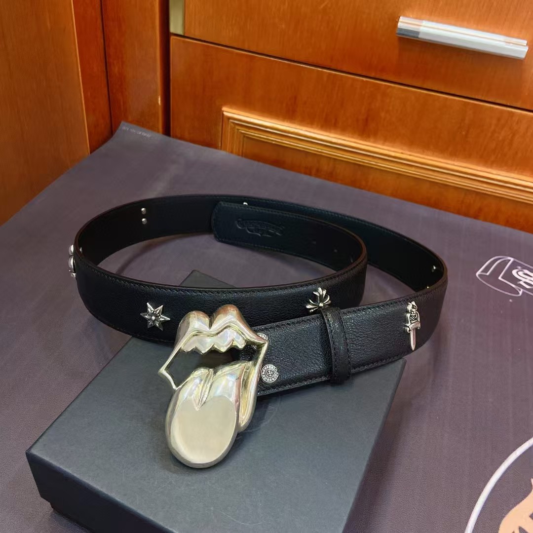 Chrome Hearts Leather Belt   - DopestKickz