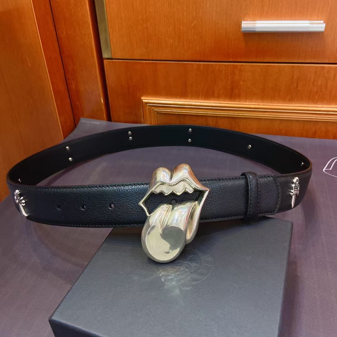 Chrome Hearts Leather Belt   - DopestKickz