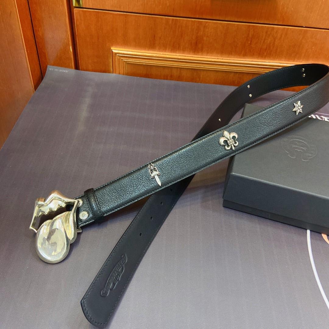 Chrome Hearts Leather Belt   - DopestKickz