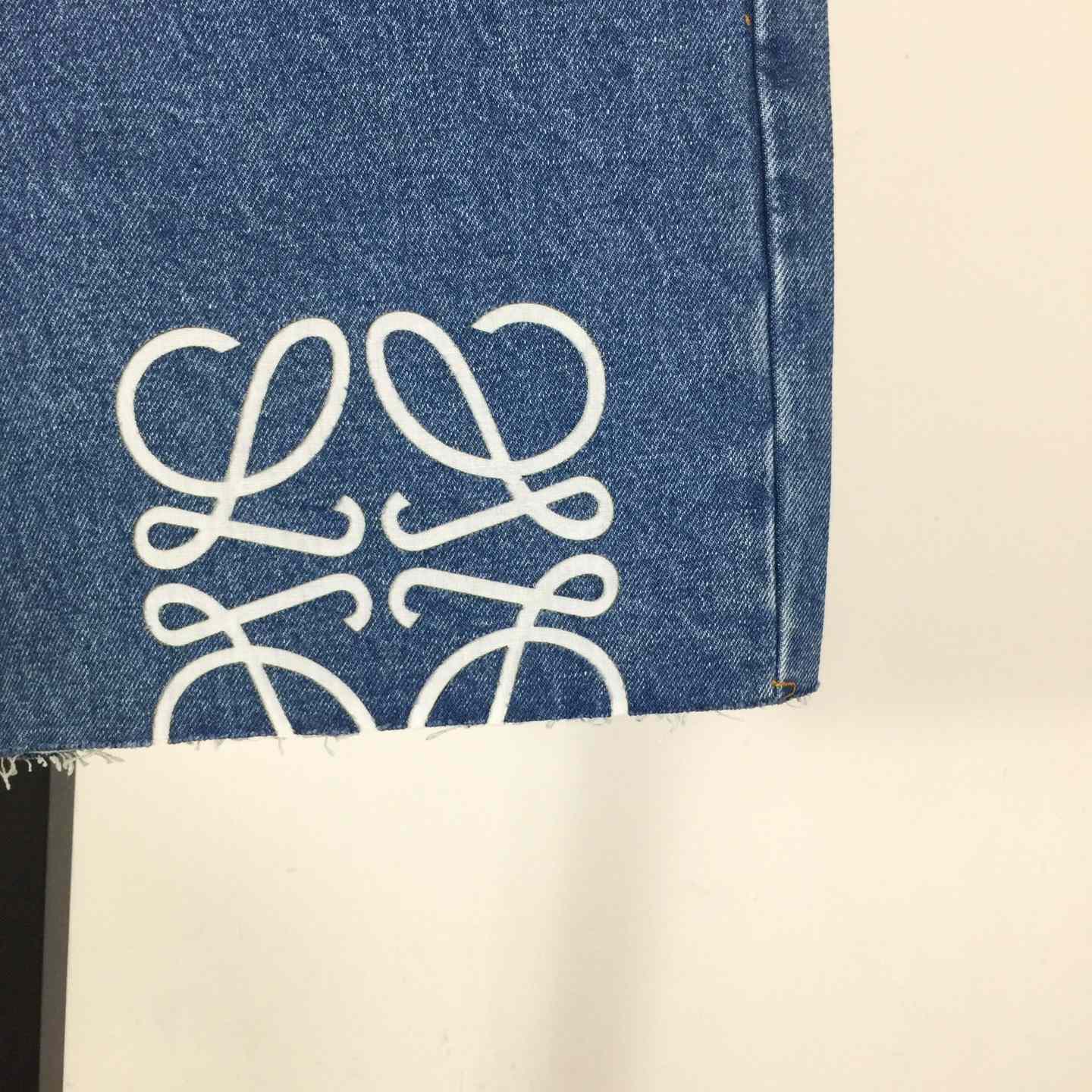 Loewe Anagram Shorts In Denim - DopestKickz