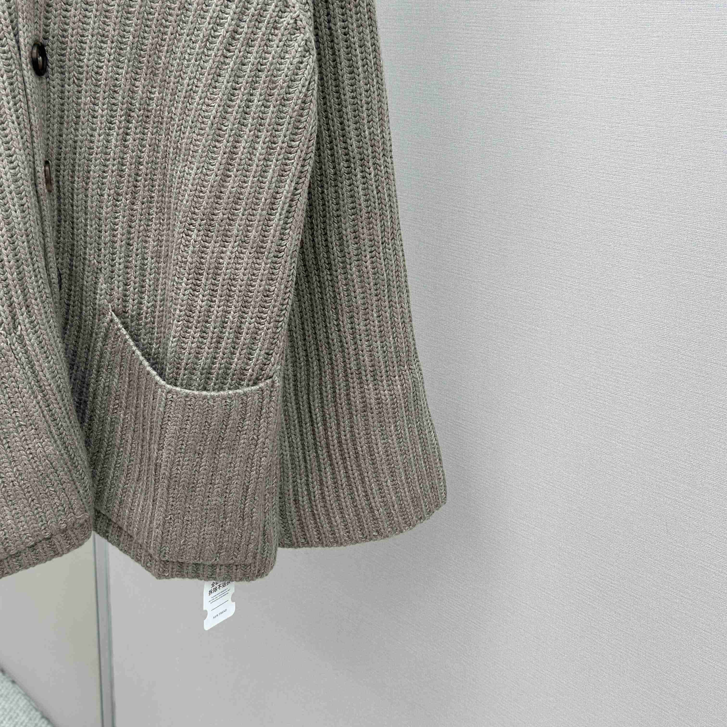 Bottega Veneta Neutral V-Neck Knit Cardigan - DopestKickz