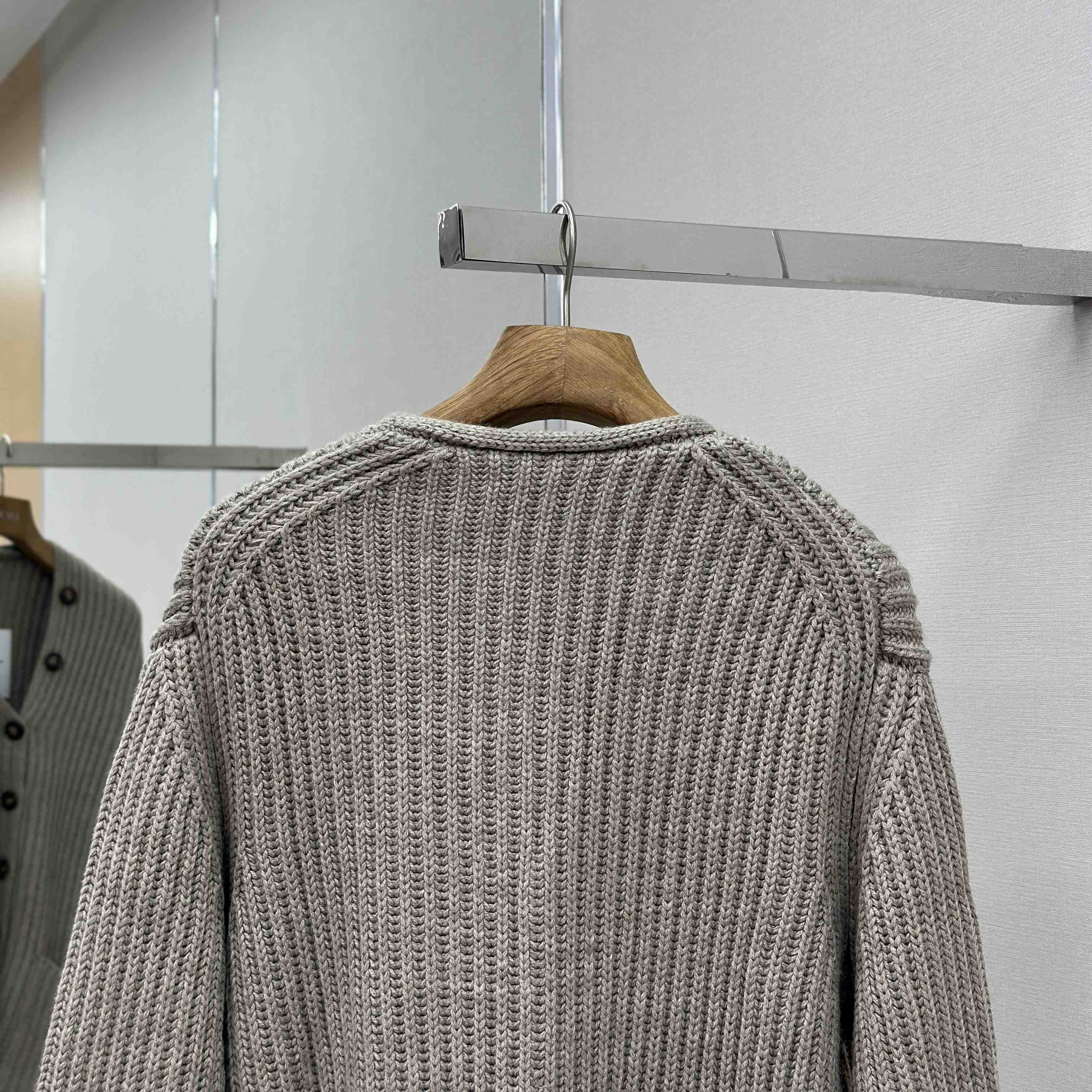 Bottega Veneta Neutral V-Neck Knit Cardigan - DopestKickz