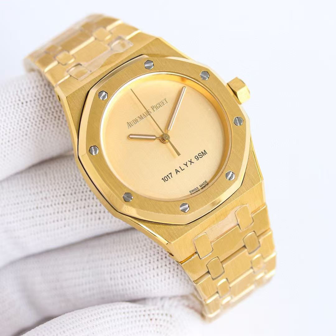Audemars Piguet Royal Oak 15550BA Champagne Dial 1017 ALYX 9SM in Yellow Gold - DopestKickz