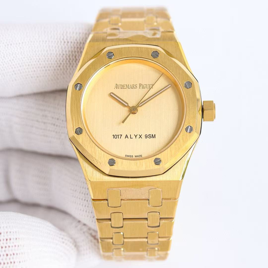 Audemars Piguet Royal Oak 15550BA Champagne Dial 1017 ALYX 9SM in Yellow Gold - DopestKickz