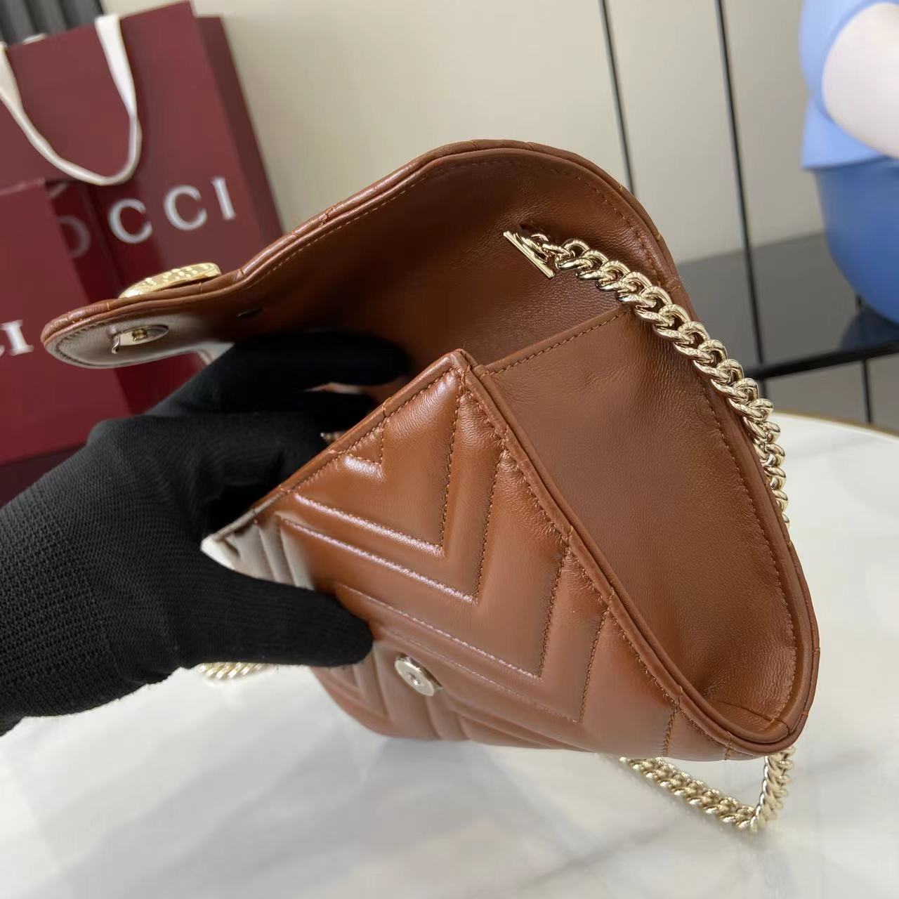 Gucci GG Marmont Wallet On Chain - DopestKickz