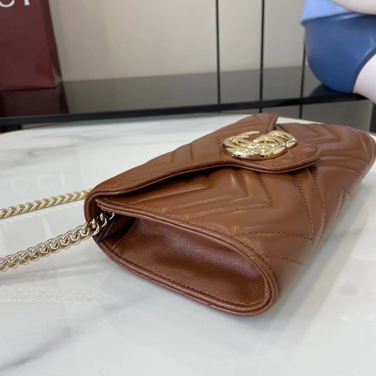 Gucci GG Marmont Wallet On Chain - DopestKickz