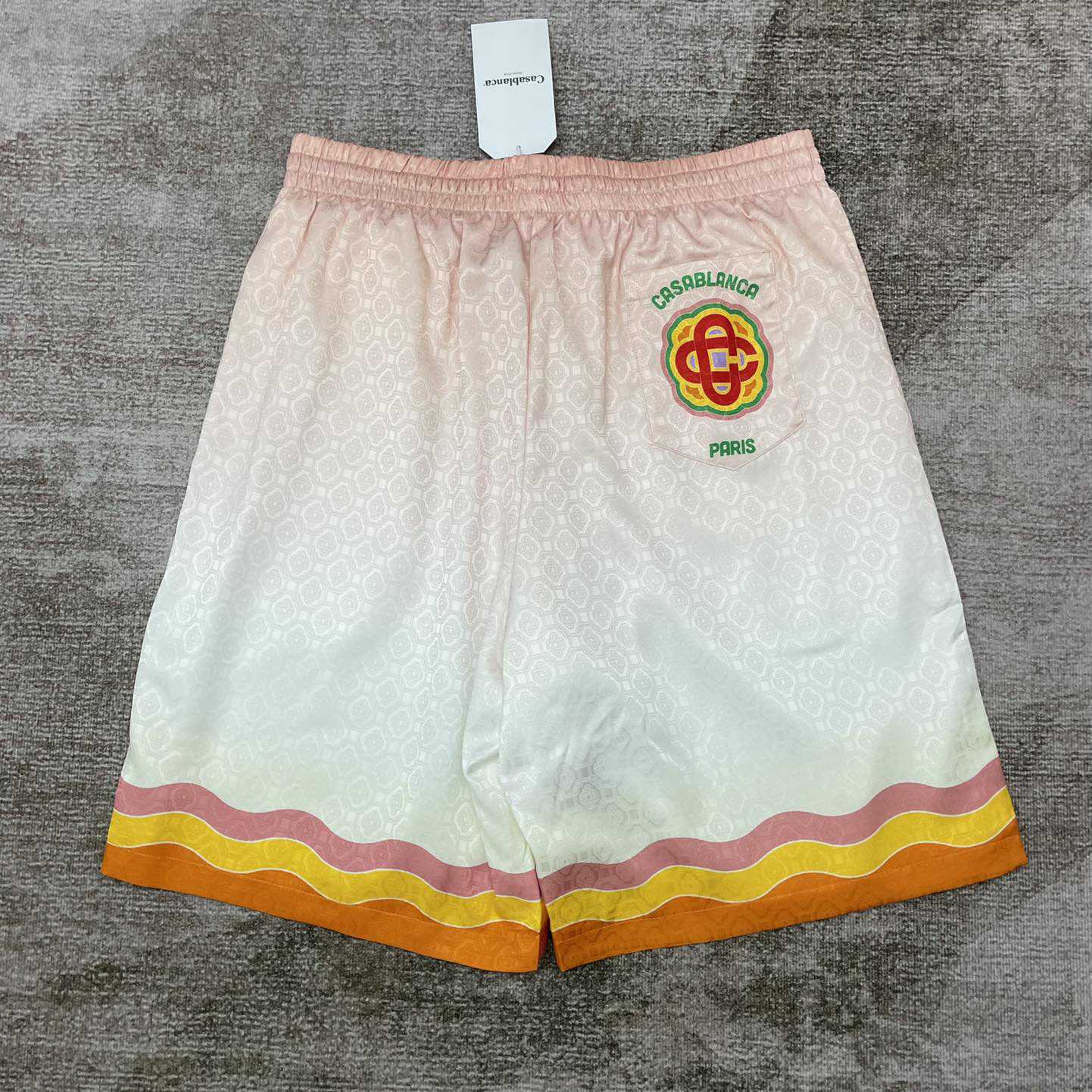 Casablanca Rainbow Monogram Silk Shorts   3451 - DopestKickz