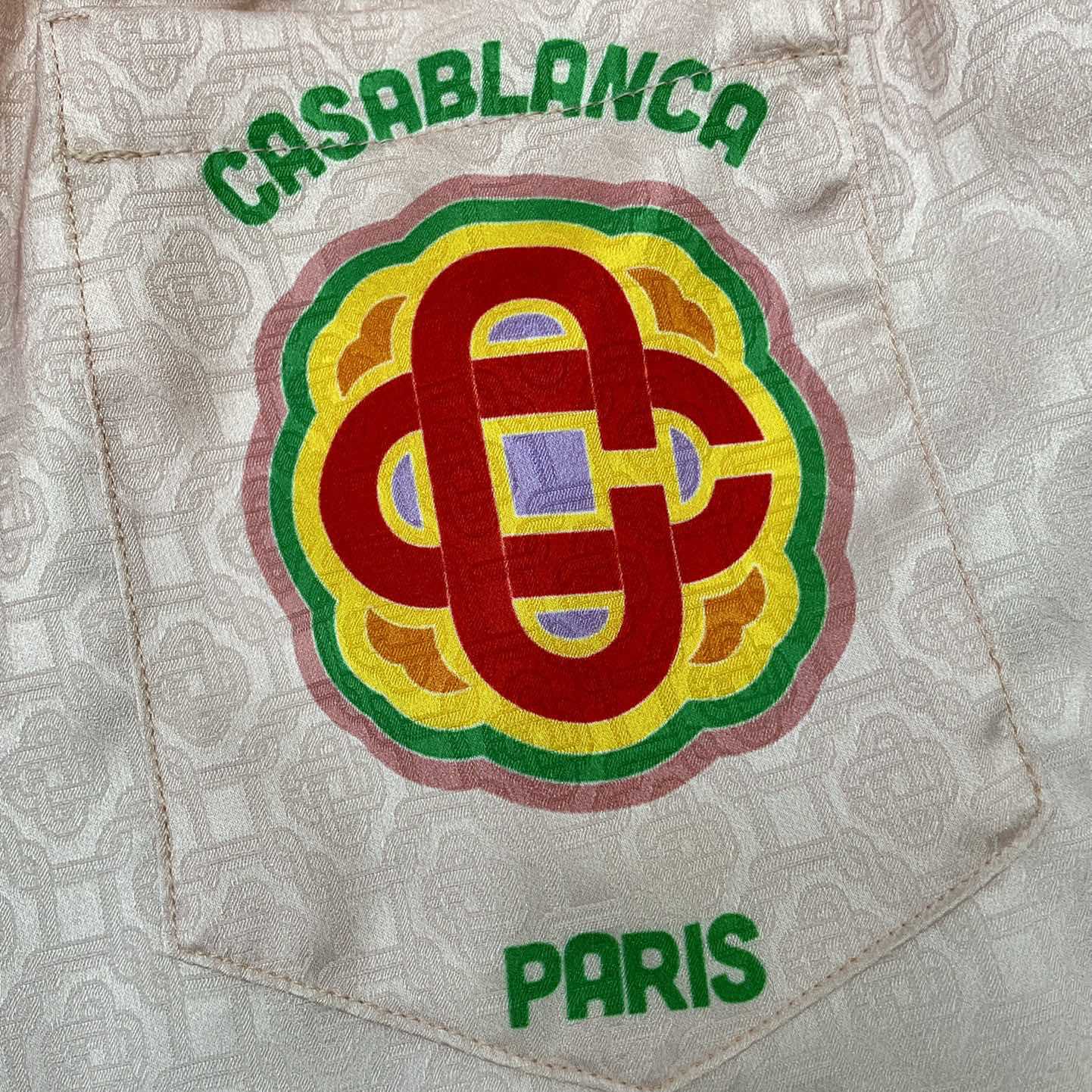 Casablanca Rainbow Monogram Silk Shorts   3451 - DopestKickz