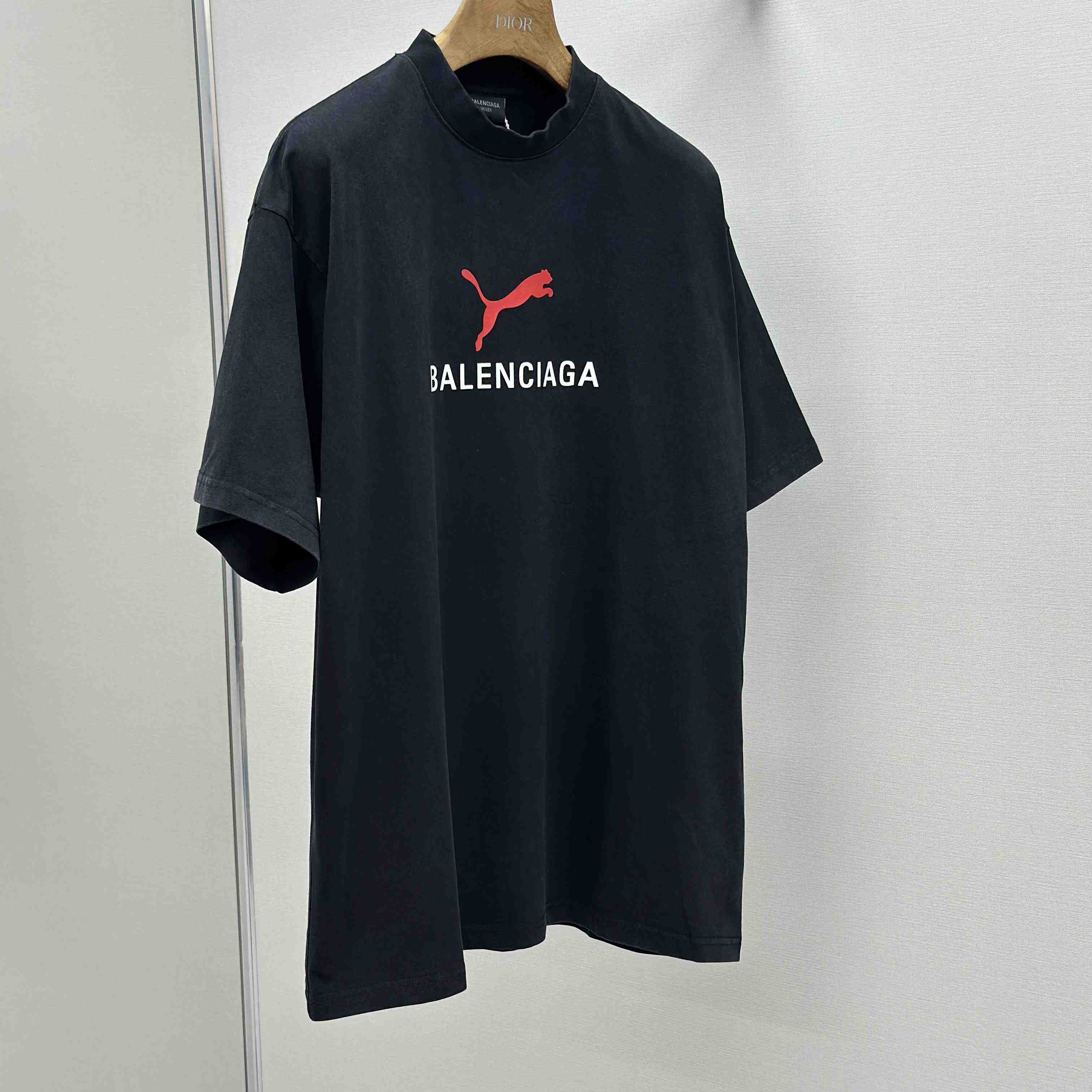 Balenciaga I PUMA Oversized T-Shirt in faded washed black dry jersey - DopestKickz