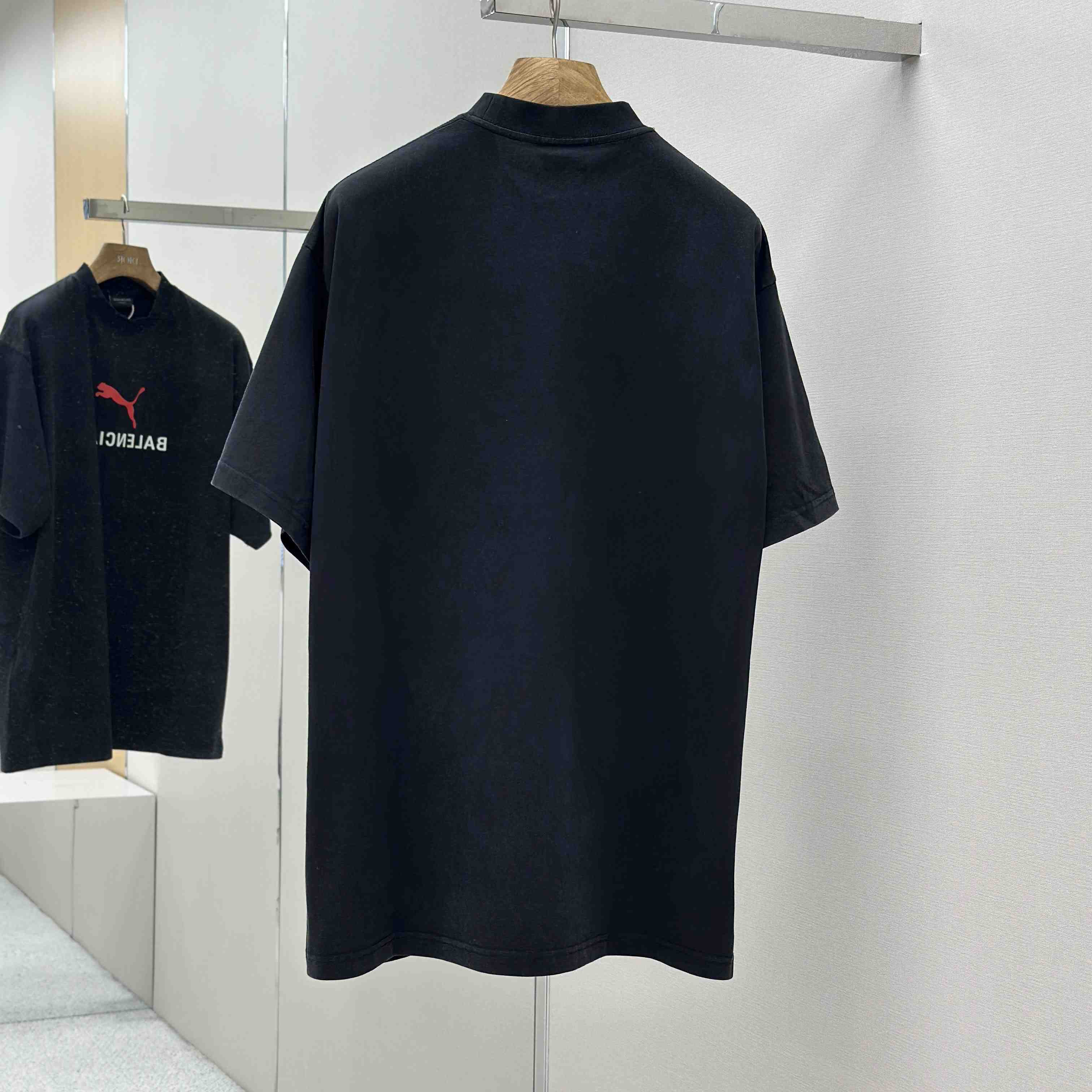 Balenciaga I PUMA Oversized T-Shirt in faded washed black dry jersey - DopestKickz
