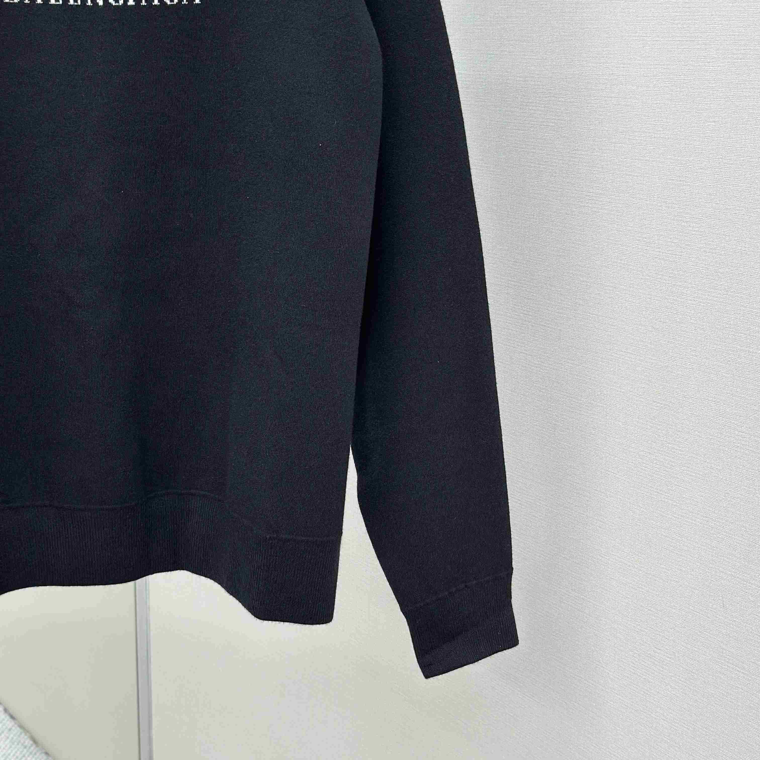 Balenciaga Crewneck Sweater In Black And White Wool Knit - DopestKickz
