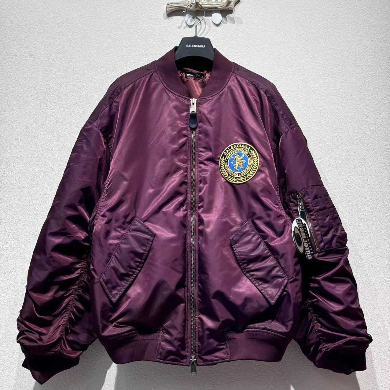 Balenciaga Bomber Jacket Large Fit In Dark Purple - DopestKickz