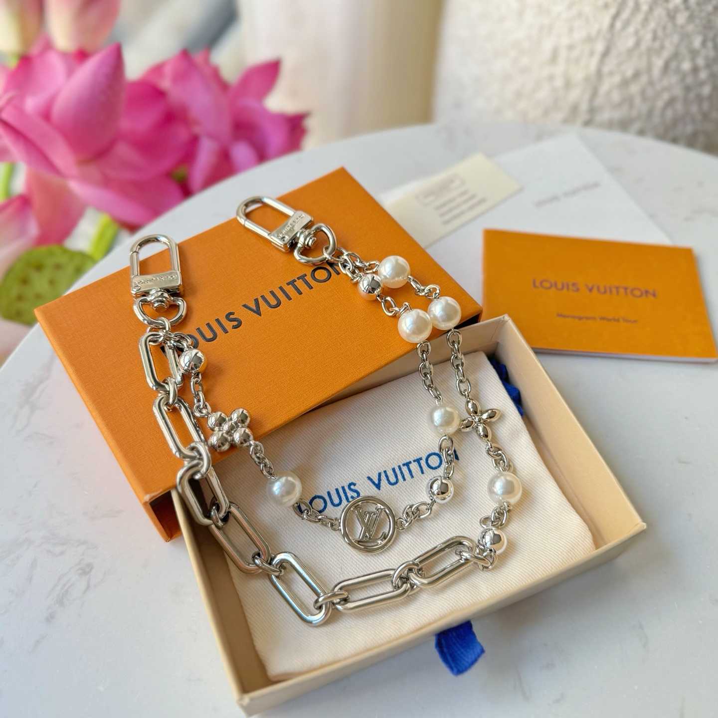 Louis Vuitton Midnight Pearl Chain Bag Charm   M02758 - DopestKickz