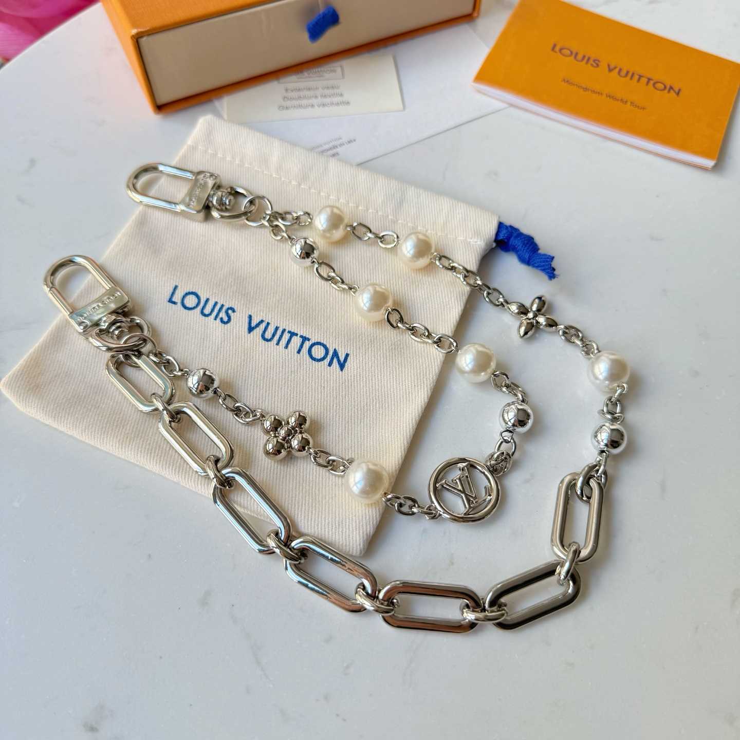 Louis Vuitton Midnight Pearl Chain Bag Charm   M02758 - DopestKickz