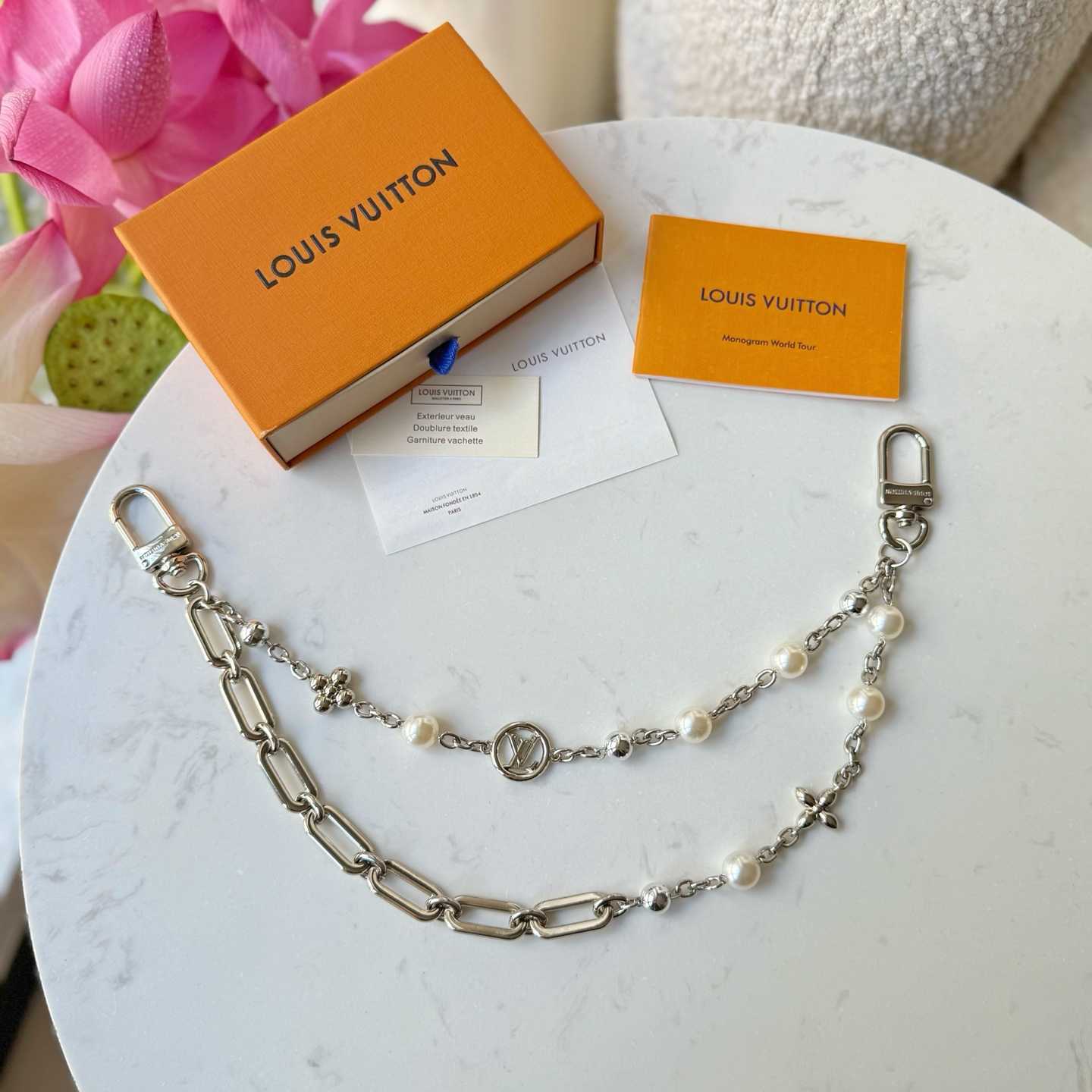 Louis Vuitton Midnight Pearl Chain Bag Charm   M02758 - DopestKickz