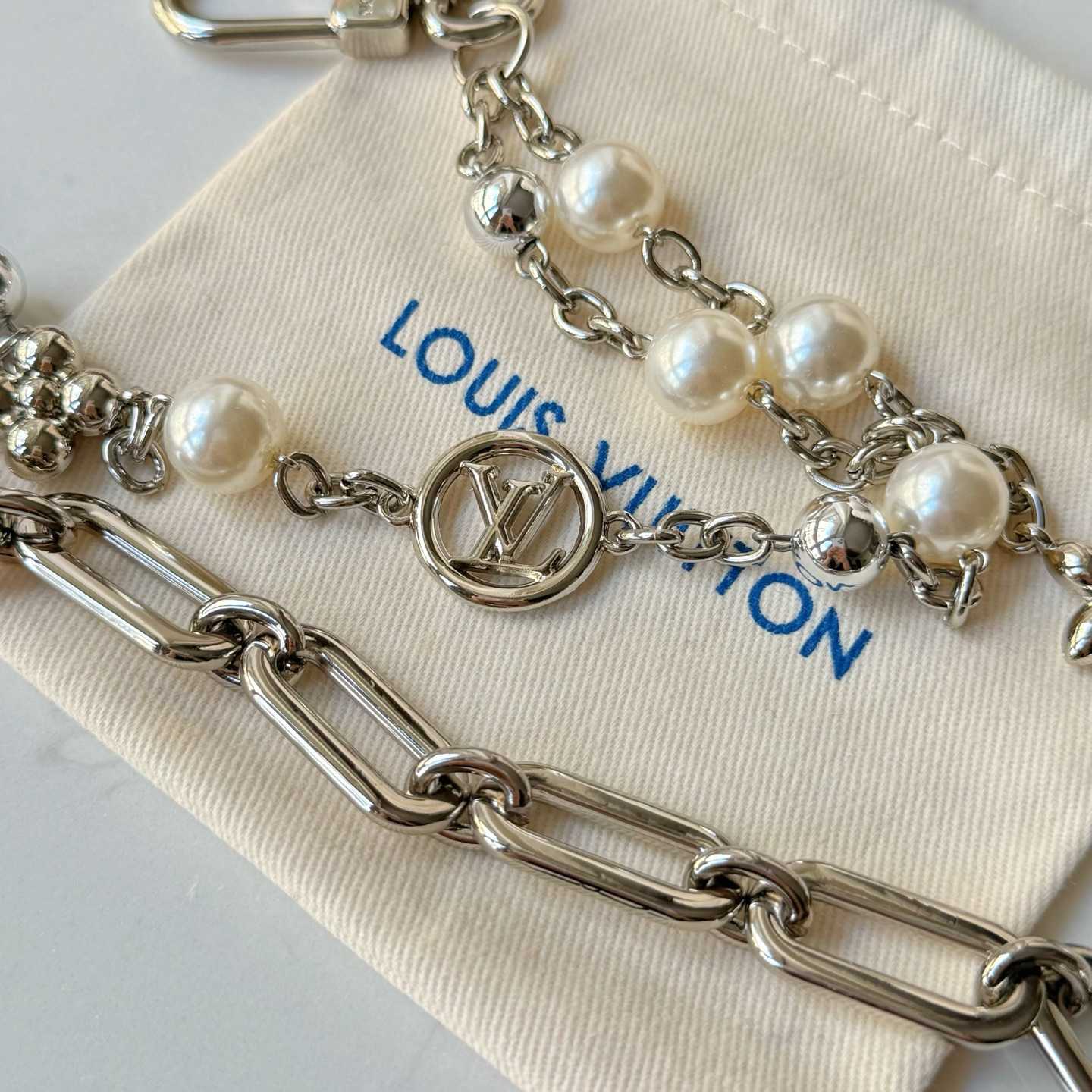 Louis Vuitton Midnight Pearl Chain Bag Charm   M02758 - DopestKickz