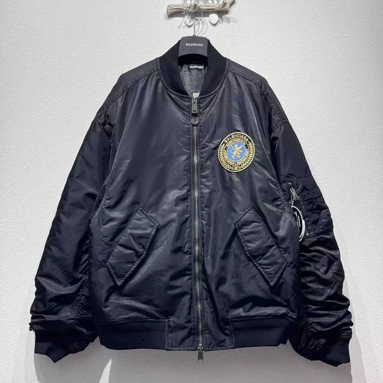 Balenciaga Bomber Jacket Large Fit In Black - DopestKickz