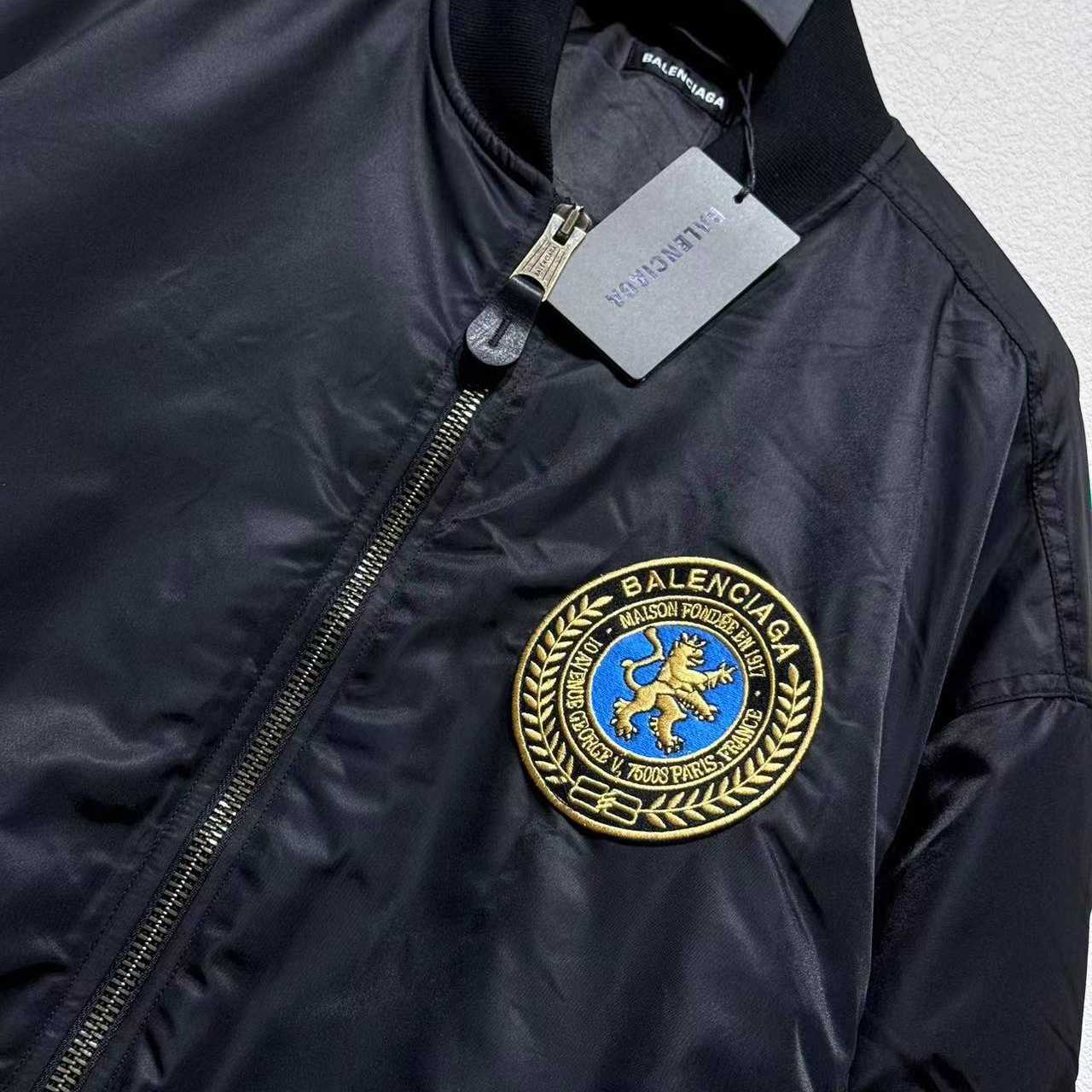 Balenciaga Bomber Jacket Large Fit In Black - DopestKickz