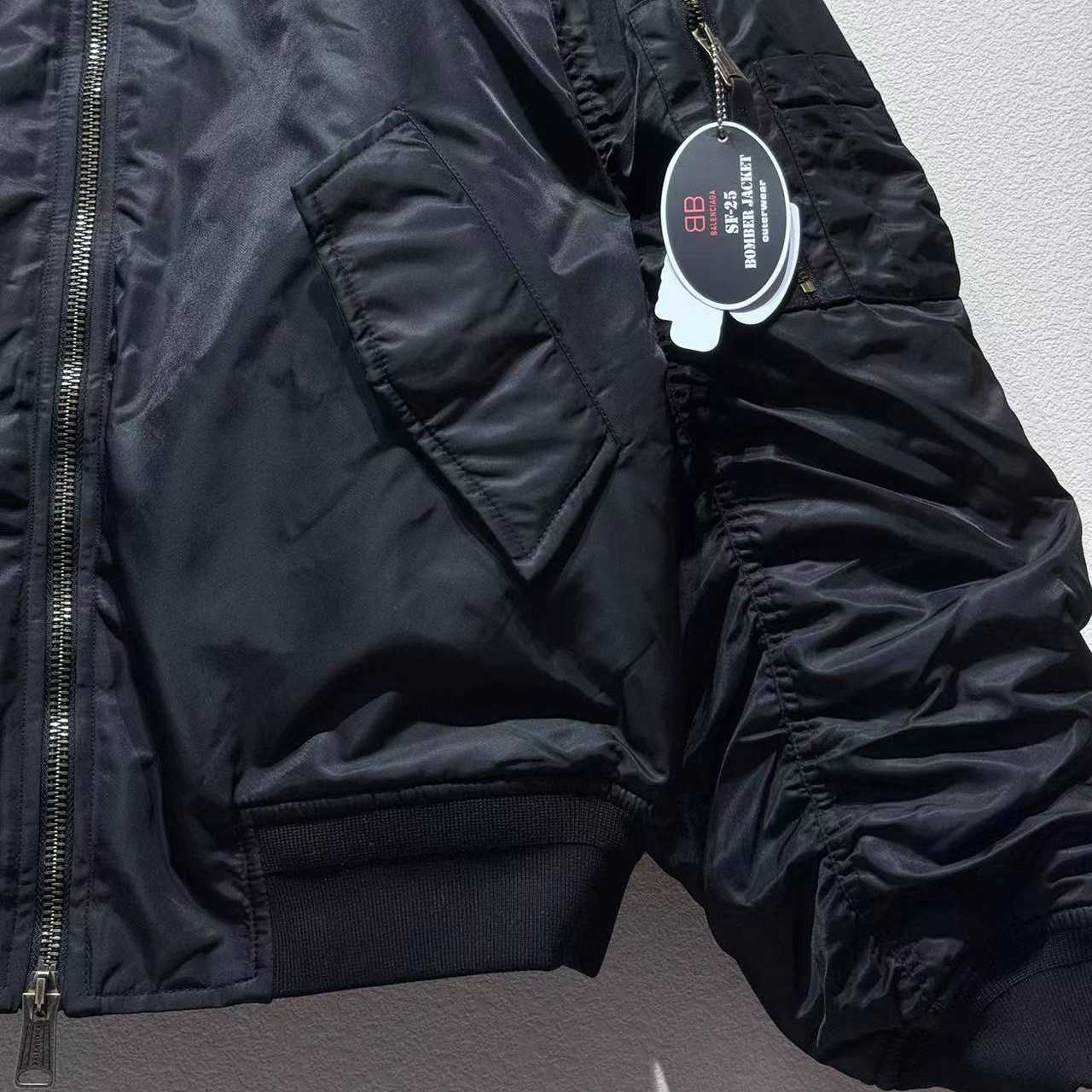 Balenciaga Bomber Jacket Large Fit In Black - DopestKickz