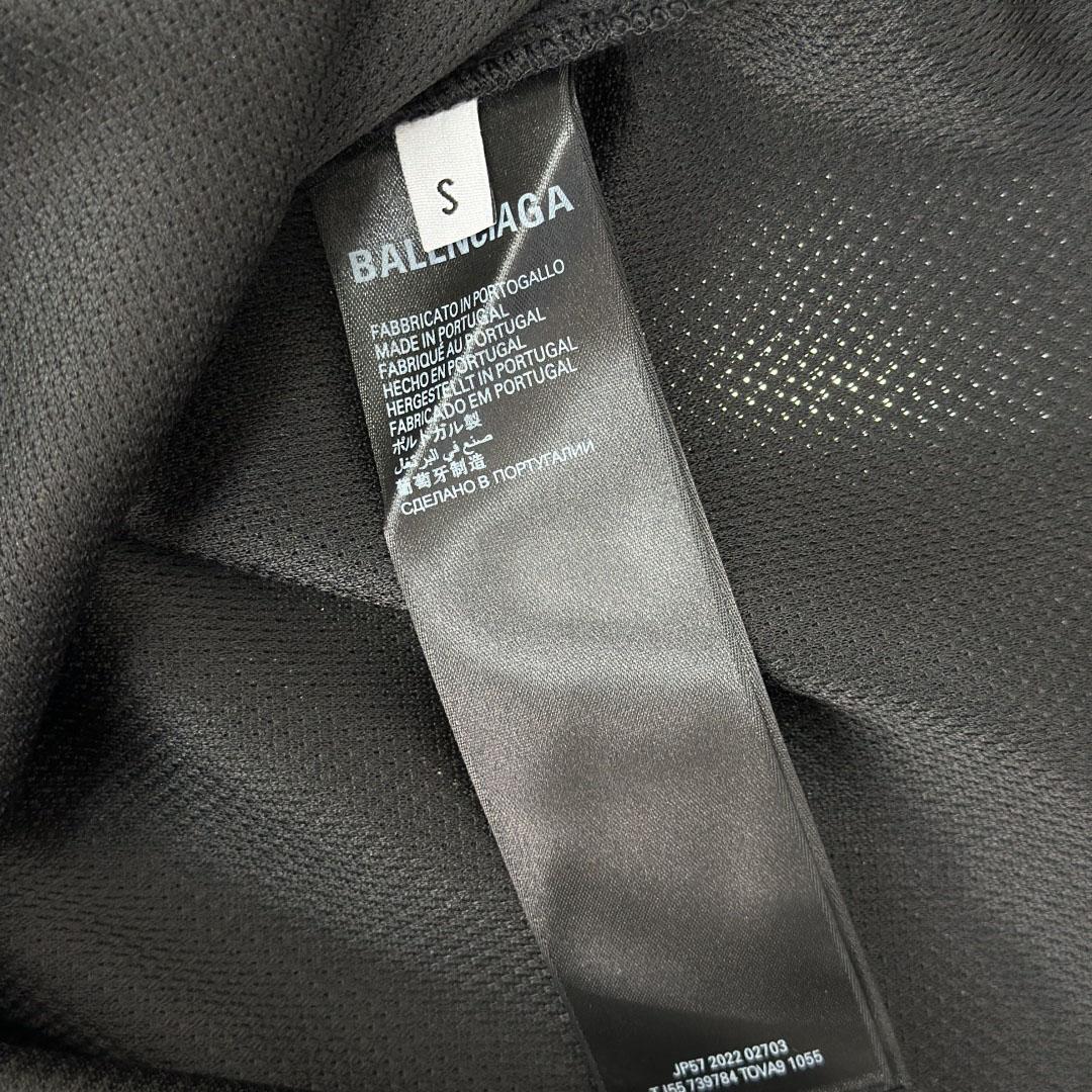 Balenciaga Basketball Series - Layered Long Sleeve T-Shirt In Black And White Sporty Mesh Jersey - DopestKickz