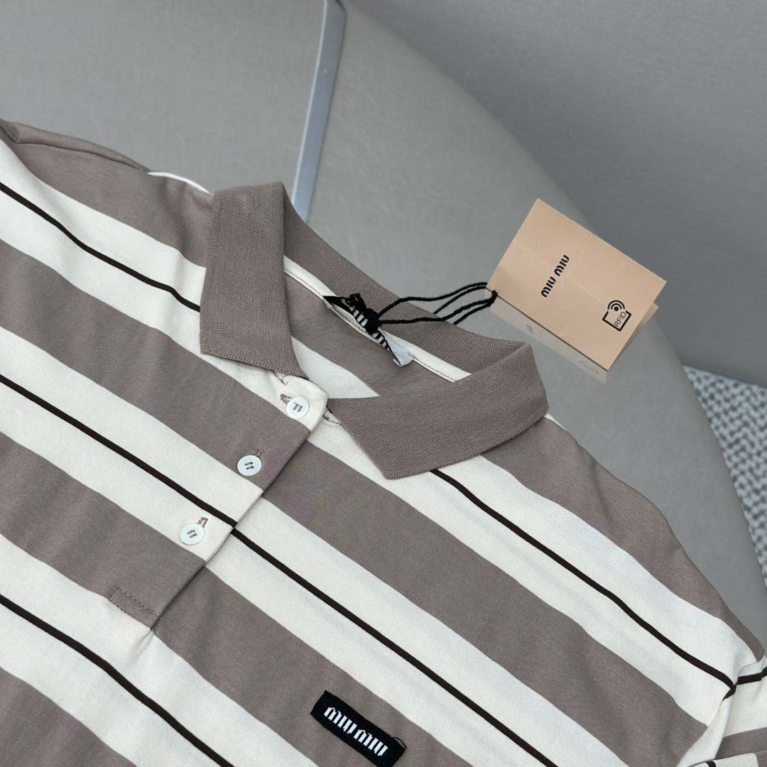 Miu Miu Striped Polo Shirt - DopestKickz