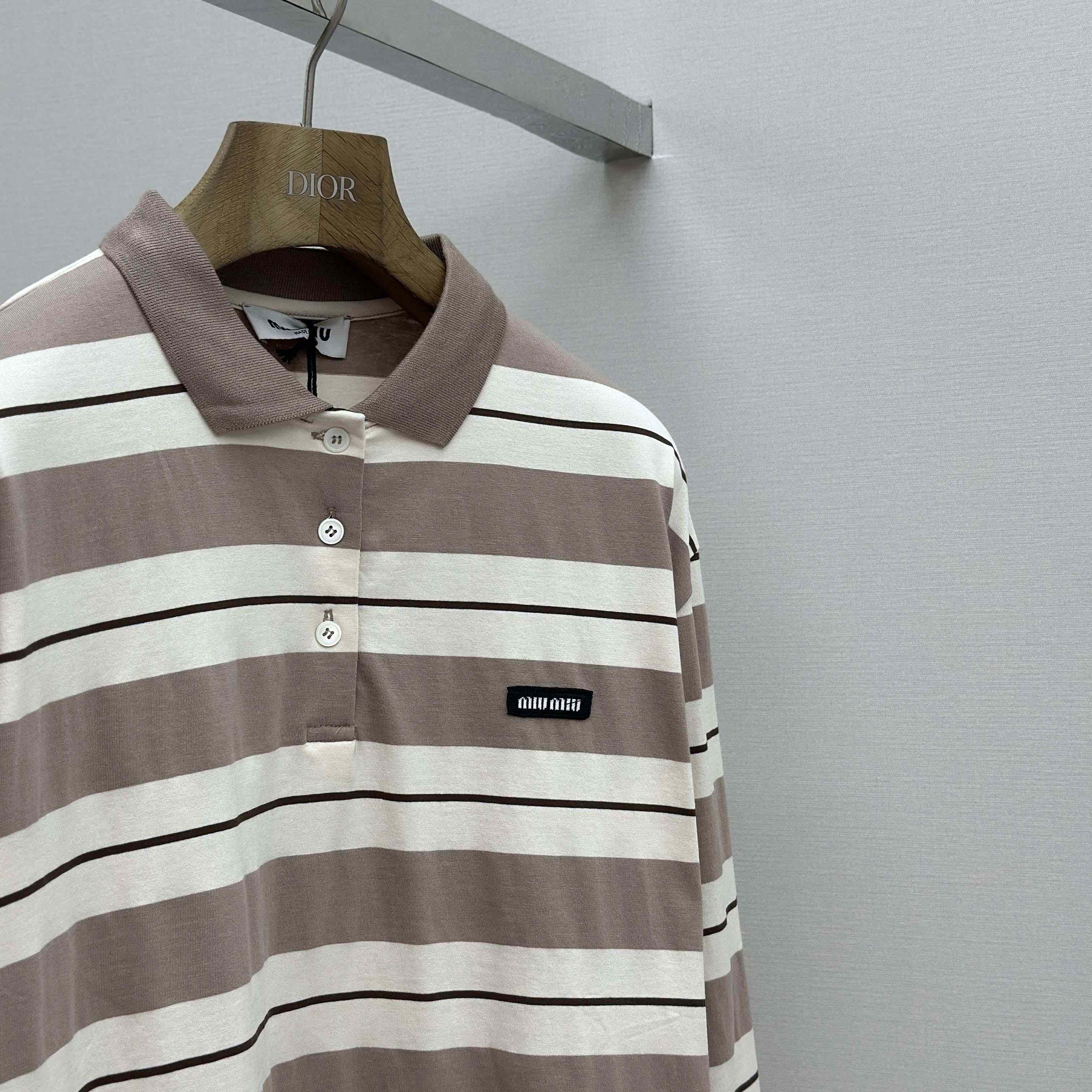 Miu Miu Striped Polo Shirt - DopestKickz