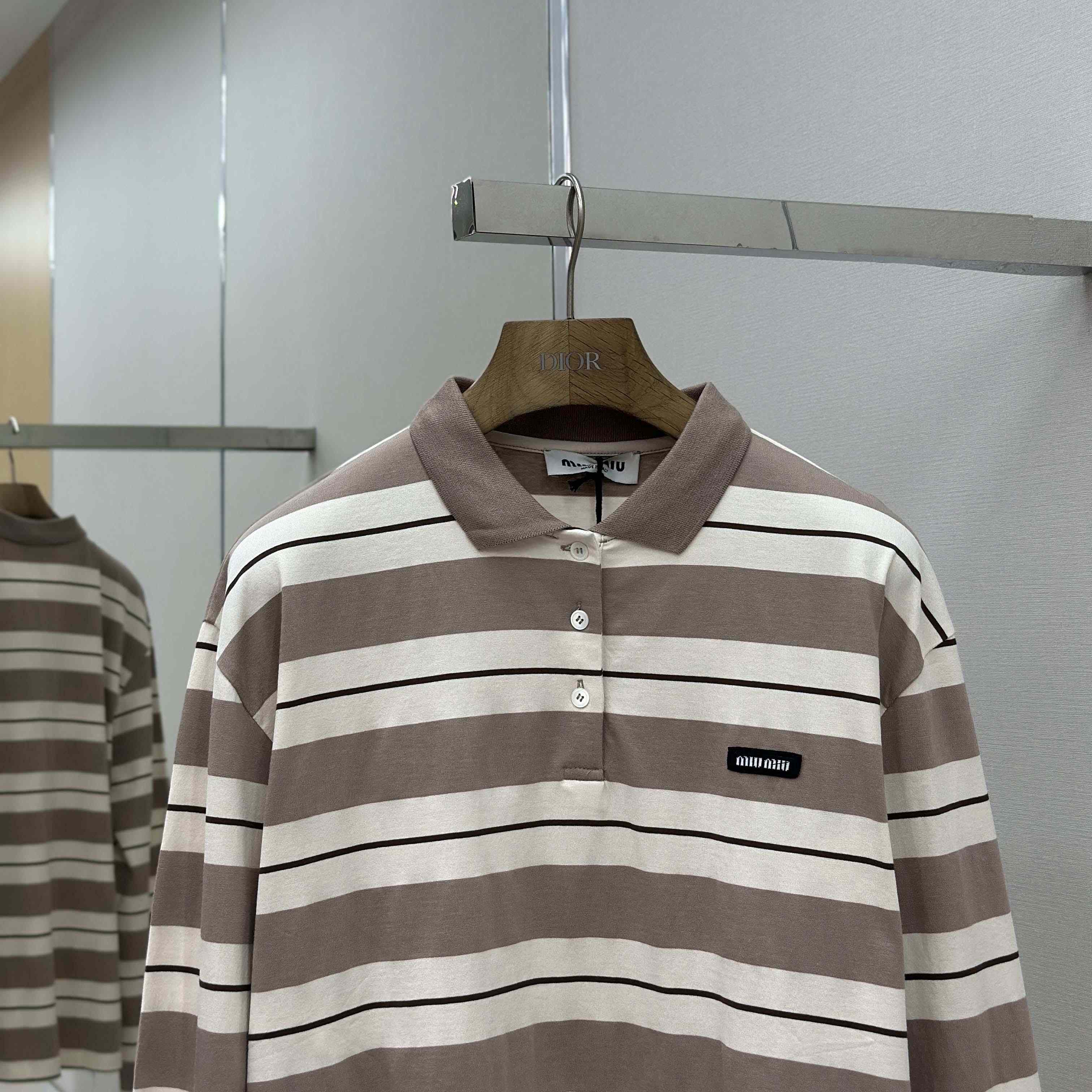 Miu Miu Striped Polo Shirt - DopestKickz