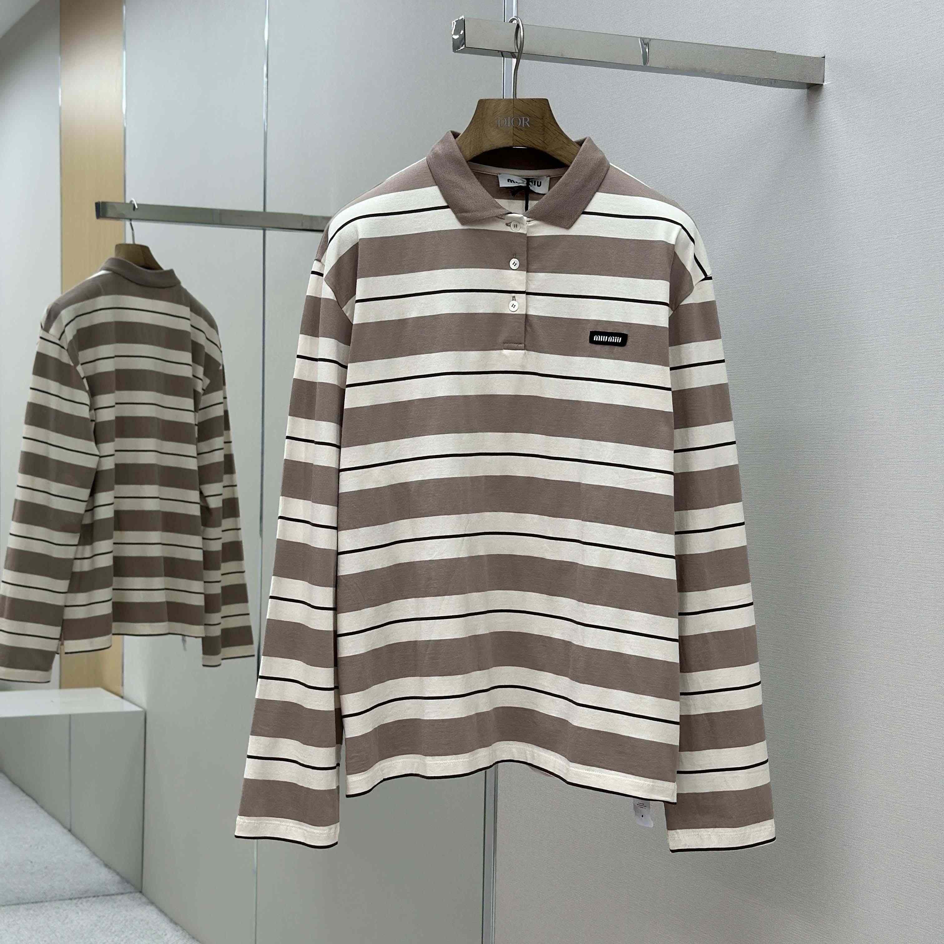 Miu Miu Striped Polo Shirt - DopestKickz