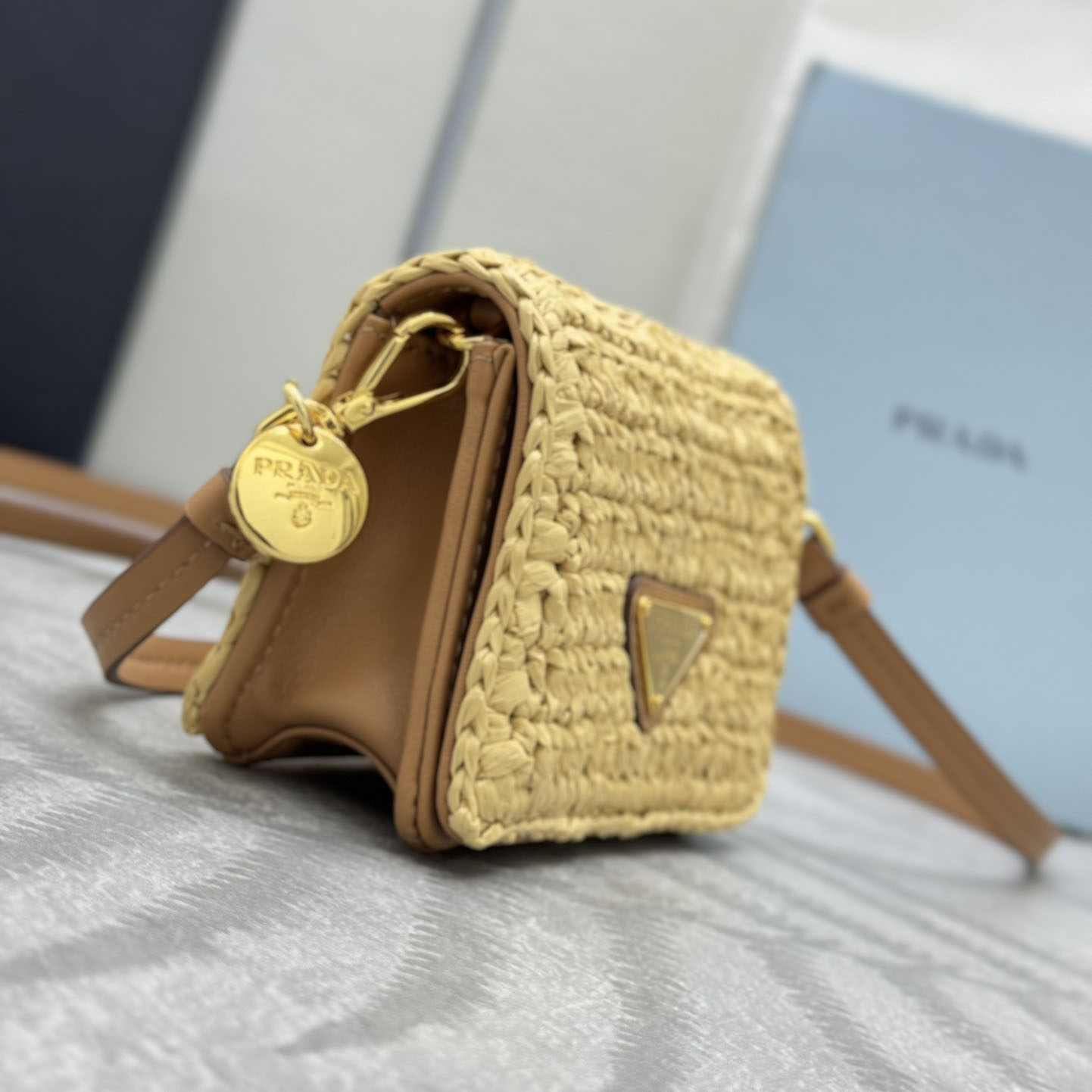Prada Crochet Card Holder With Shoulder Strap - DopestKickz