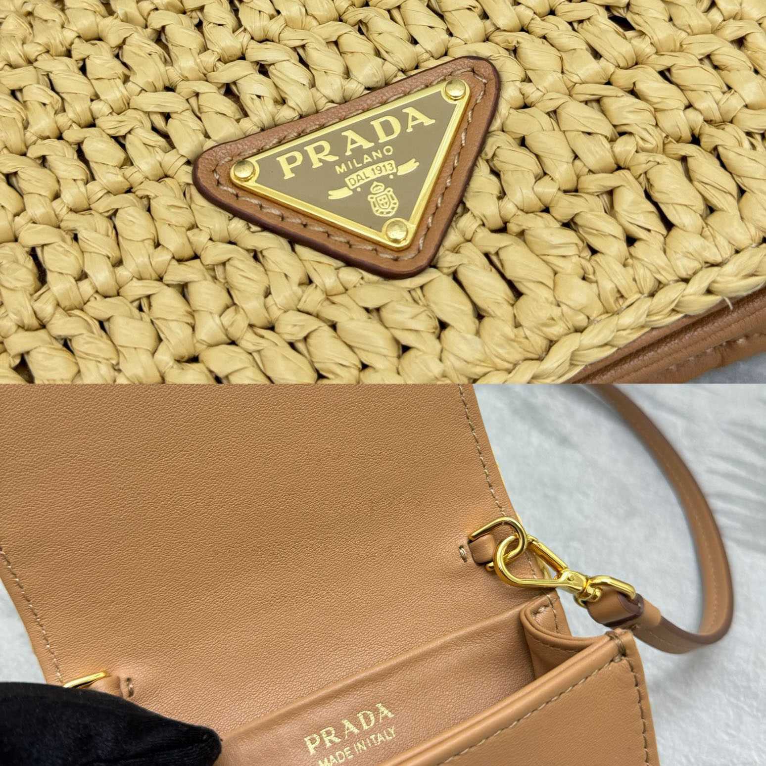 Prada Crochet Card Holder With Shoulder Strap - DopestKickz